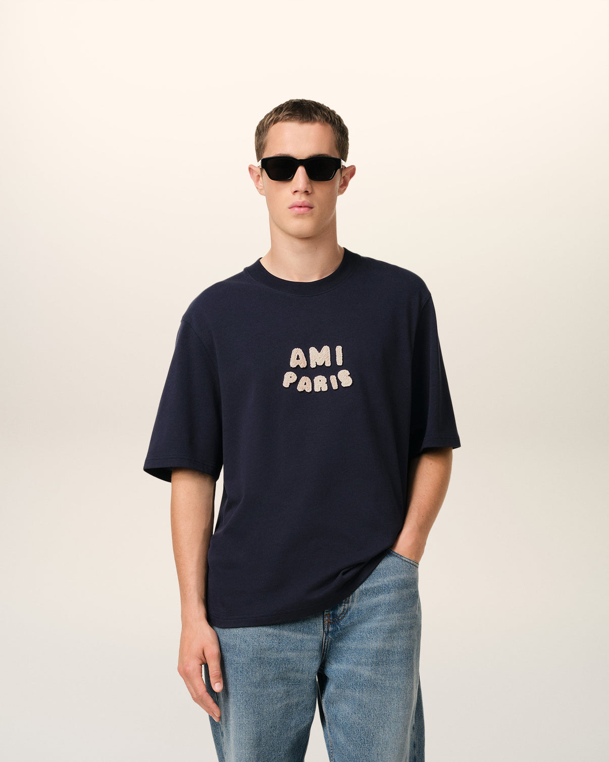 Navy Cotton Patch T-Shirt