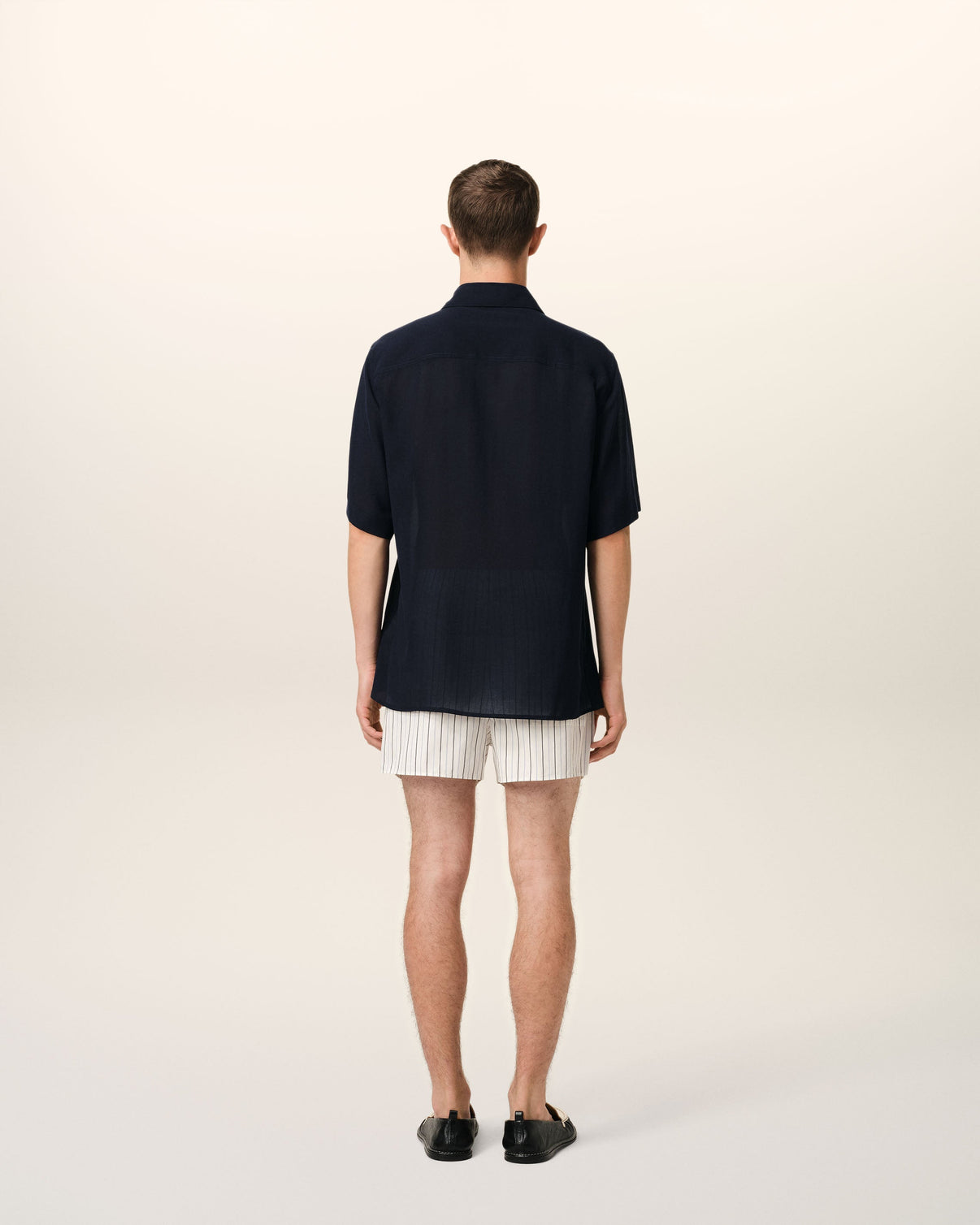 Navy Cotton Short Sleeve Shirt