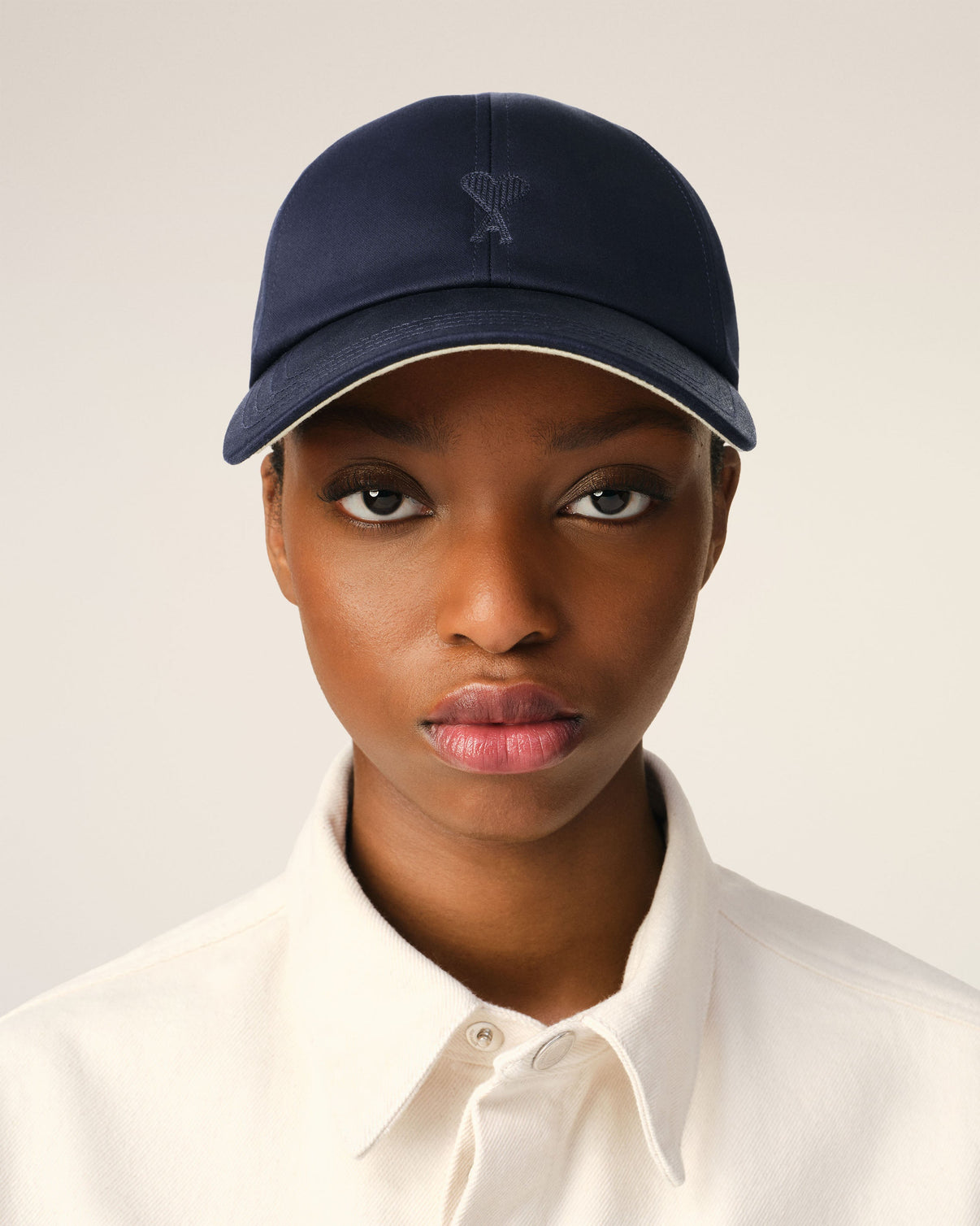 Navy Cotton Tonal Embroidery Cap