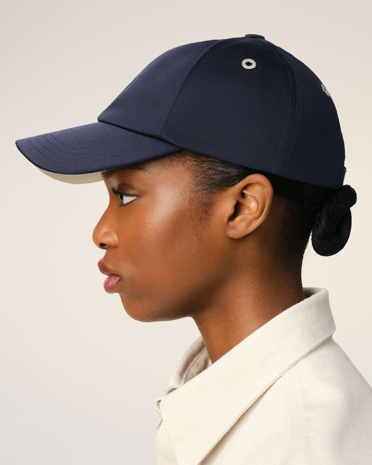 Navy Cotton Tonal Embroidery Cap