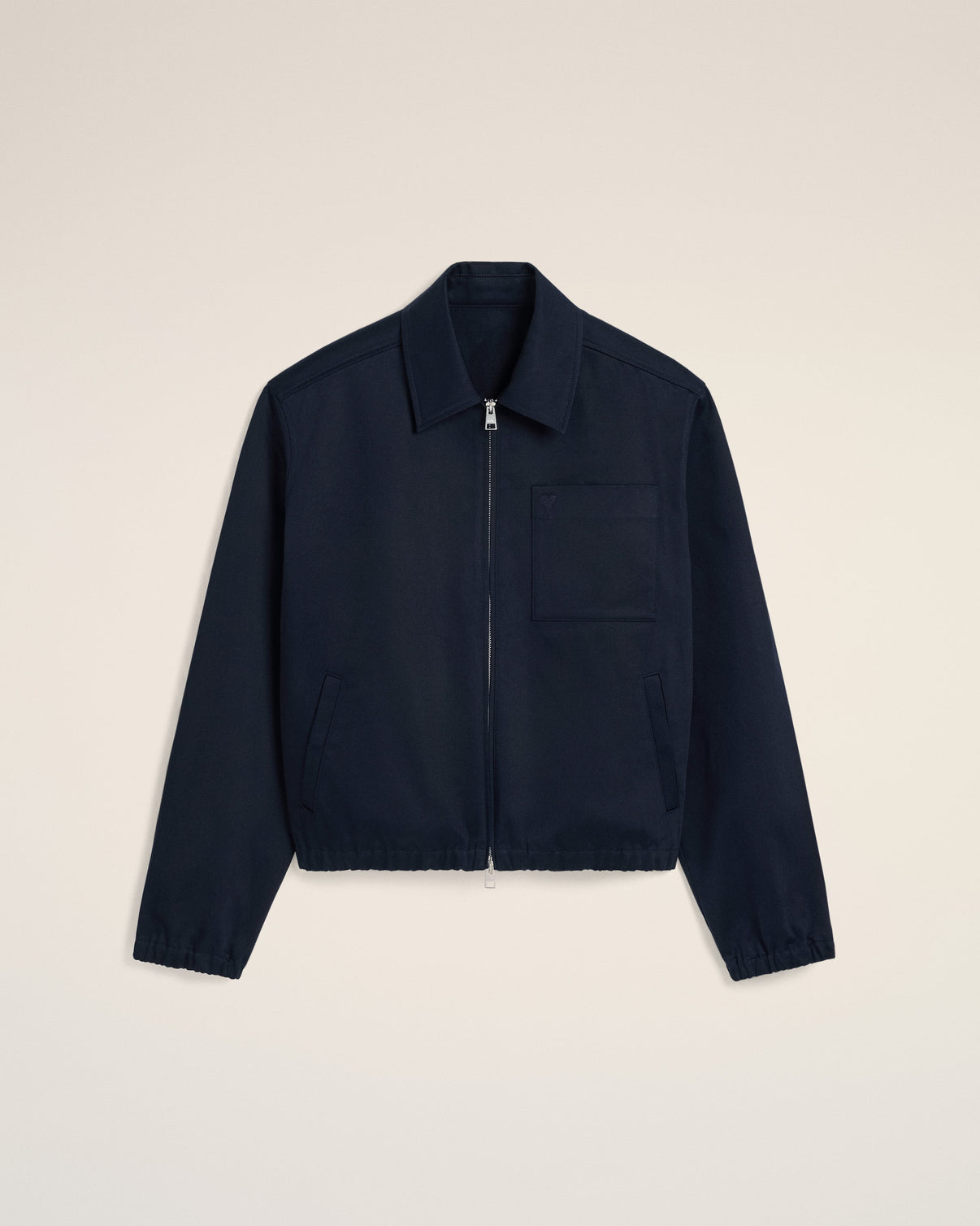 Navy Cotton Zipped Jacket