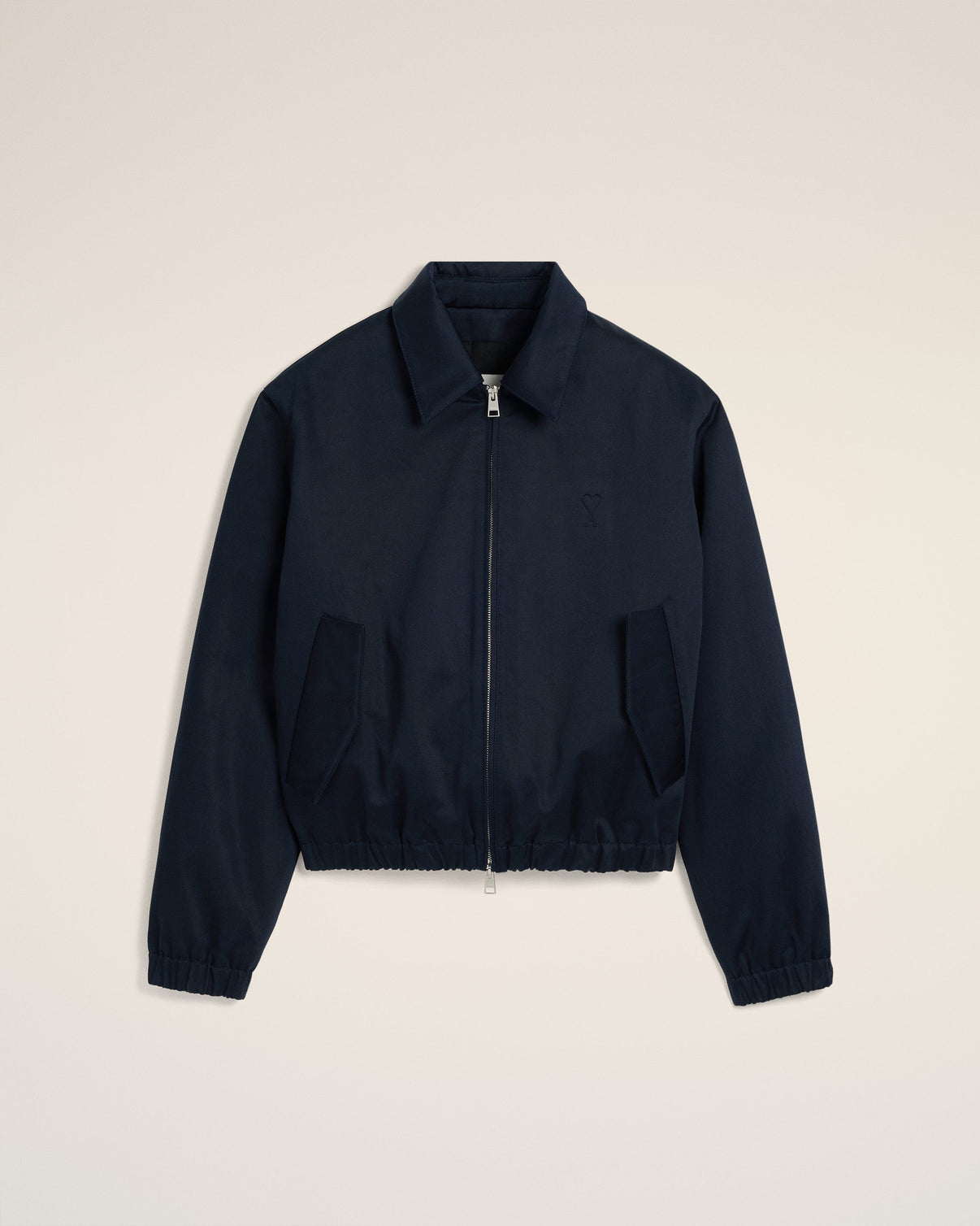 Navy Cotton Zipped Jacket