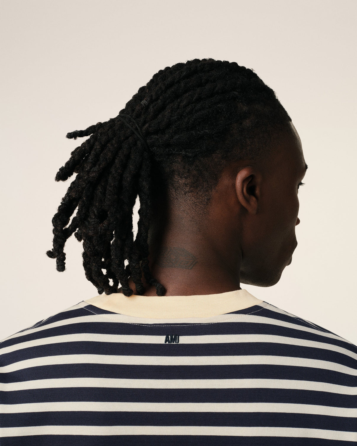 Navy Recycled Cotton Loose Striped T-Shirt