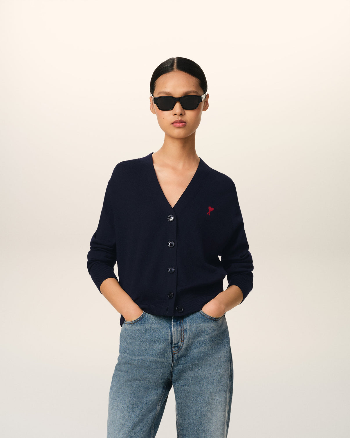 Navy Wool Cardigan
