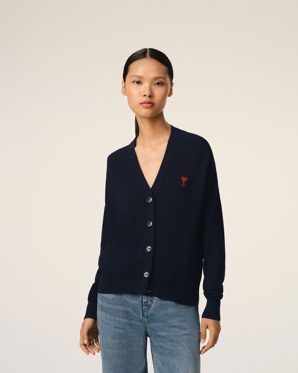 Navy Wool Cardigan