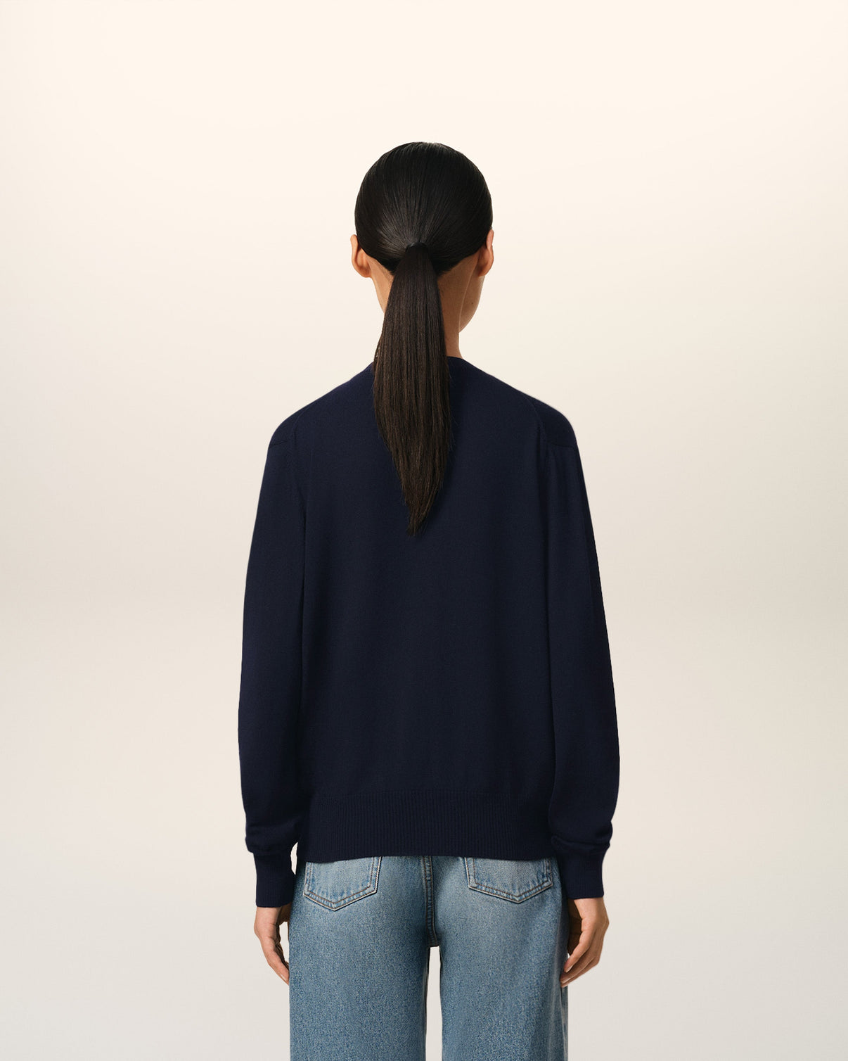 Navy Wool Cardigan