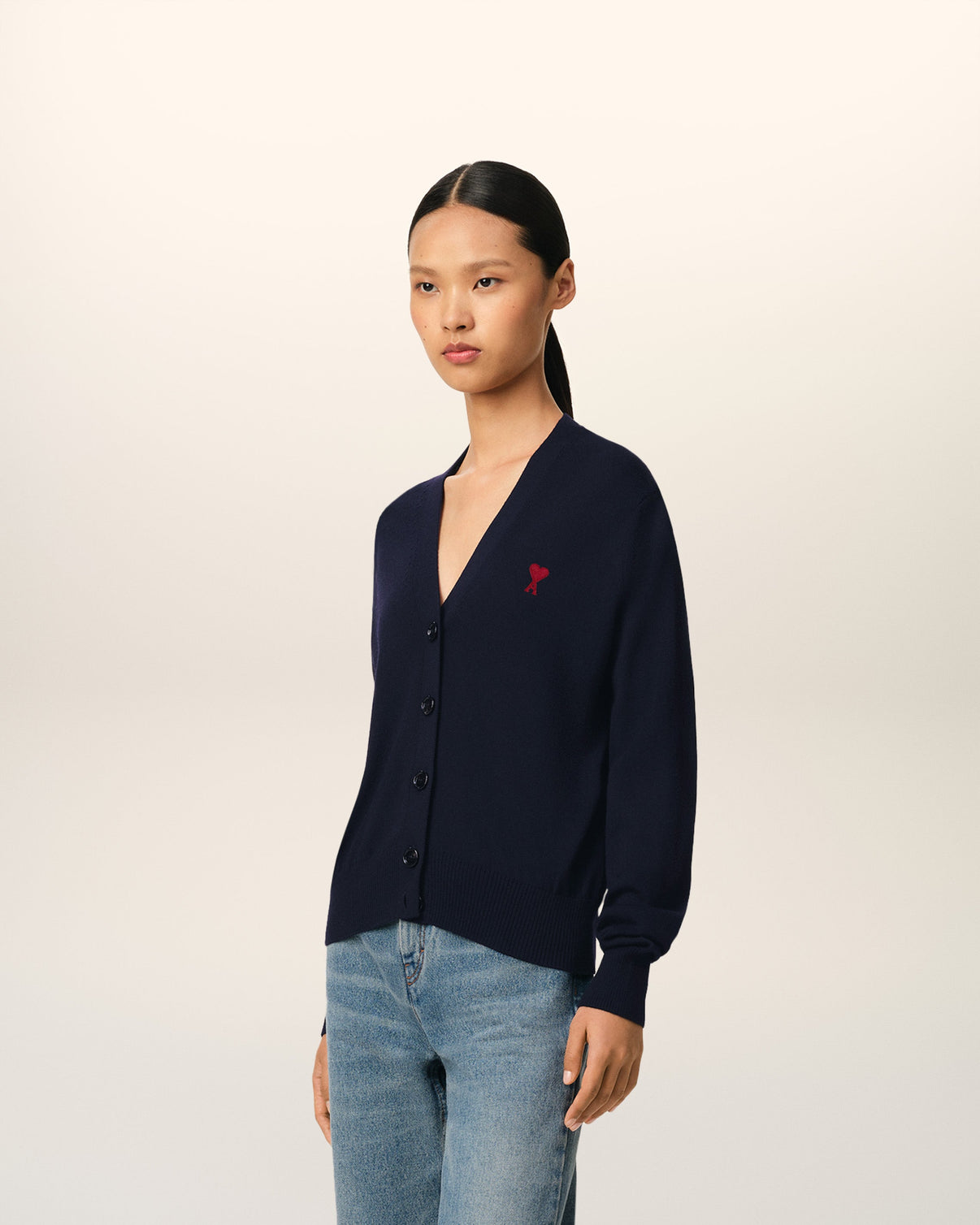 Navy Wool Cardigan