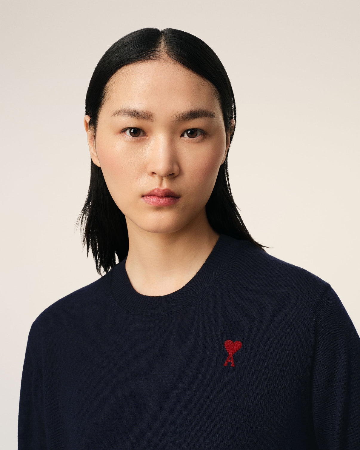 Navy Wool Crew Neck Sweater