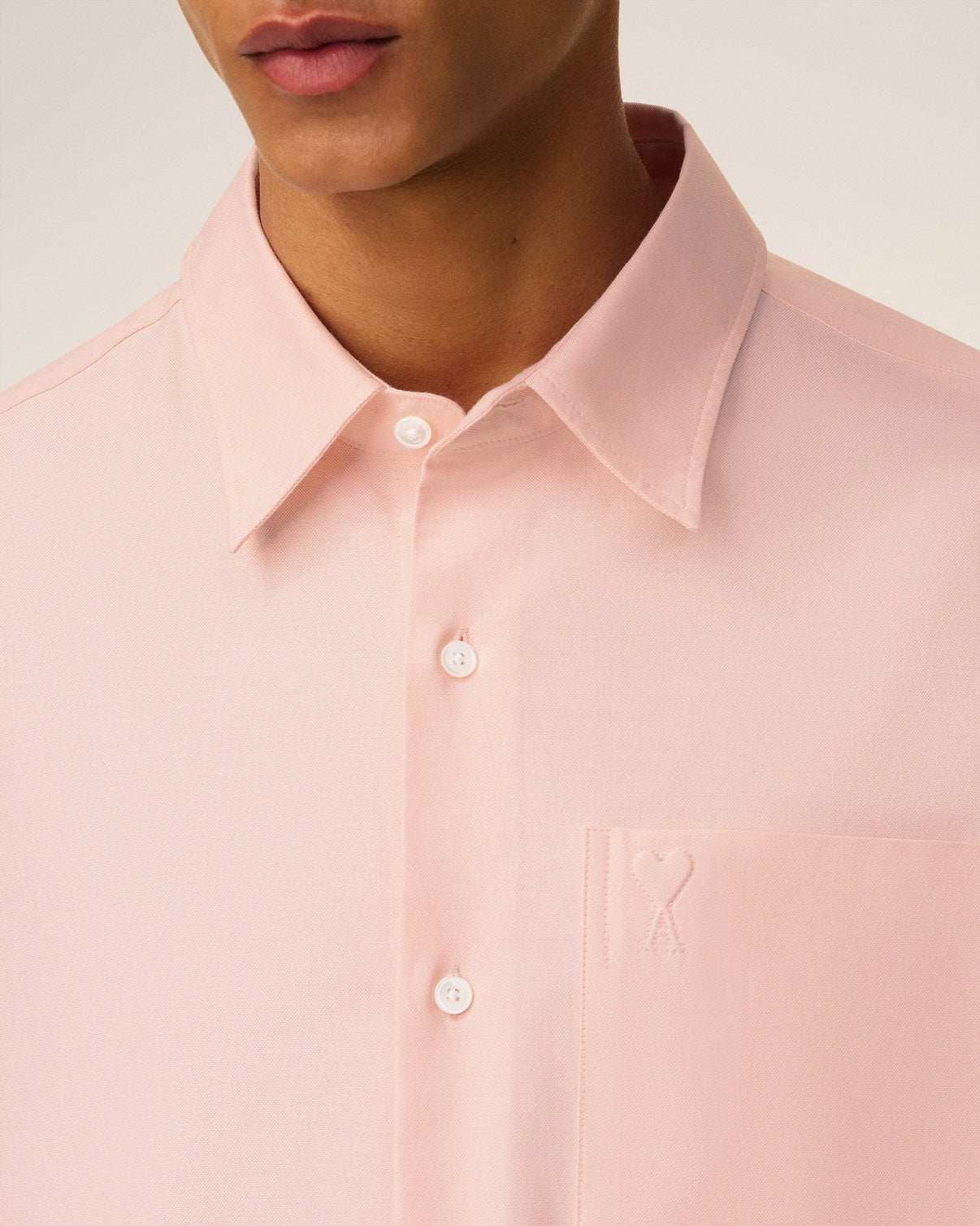 Pink Cotton Embossed Boxy Shirt