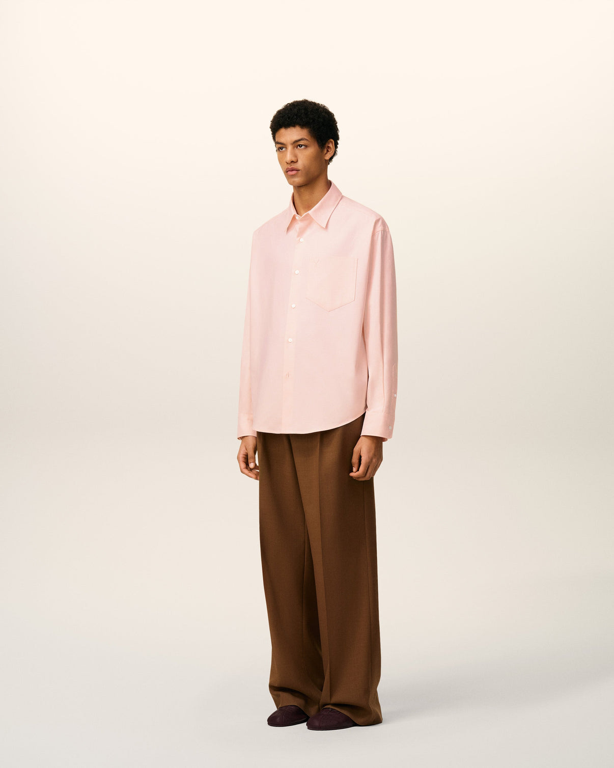 Pink Cotton Embossed Boxy Shirt