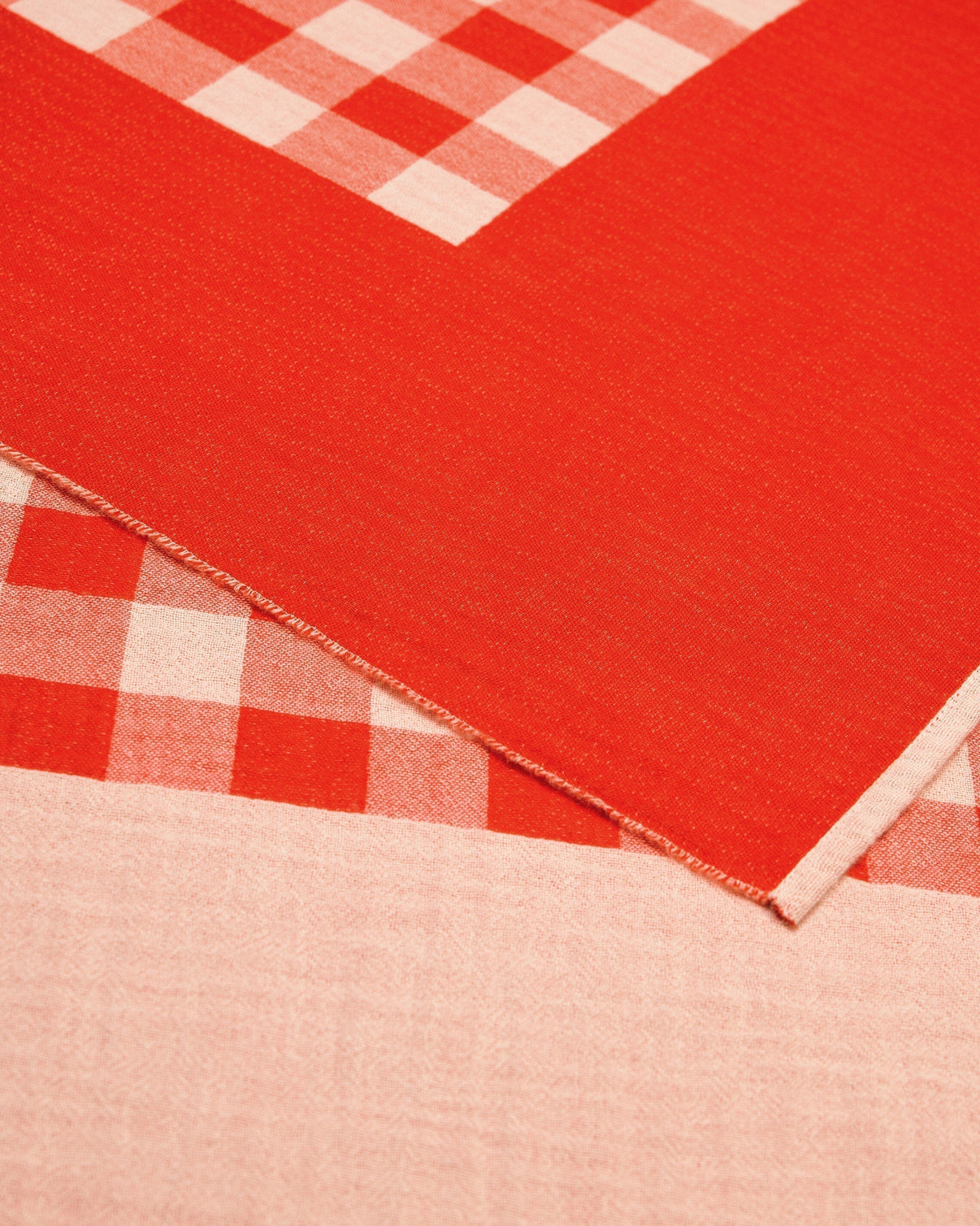 Plaid Red Cotton Beach Towel