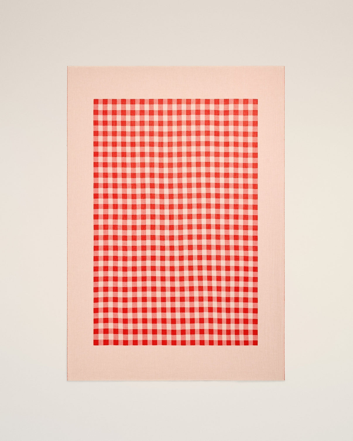 Plaid Red Cotton Beach Towel