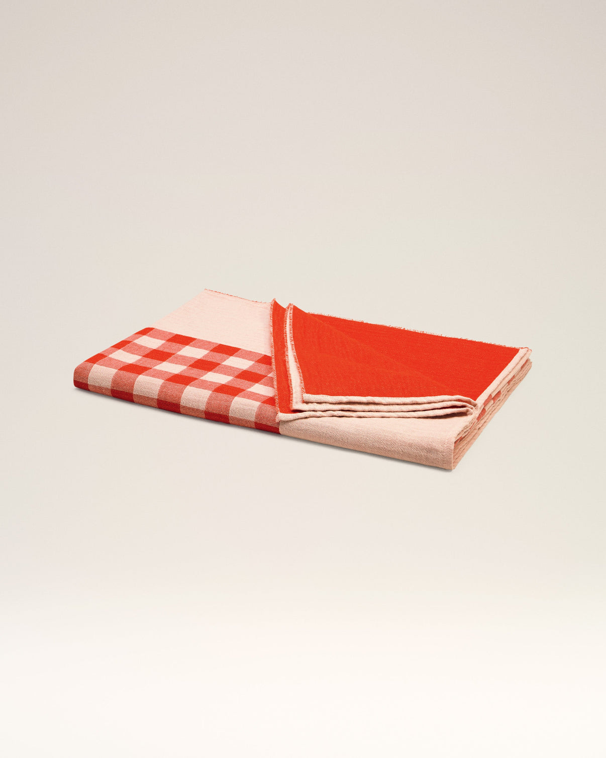 Plaid Red Cotton Beach Towel