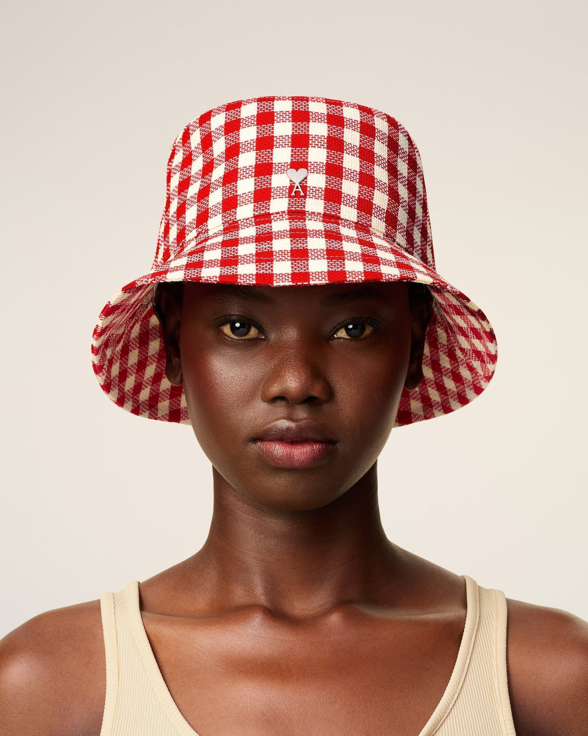 Plaid Red Wool Bucket Hat