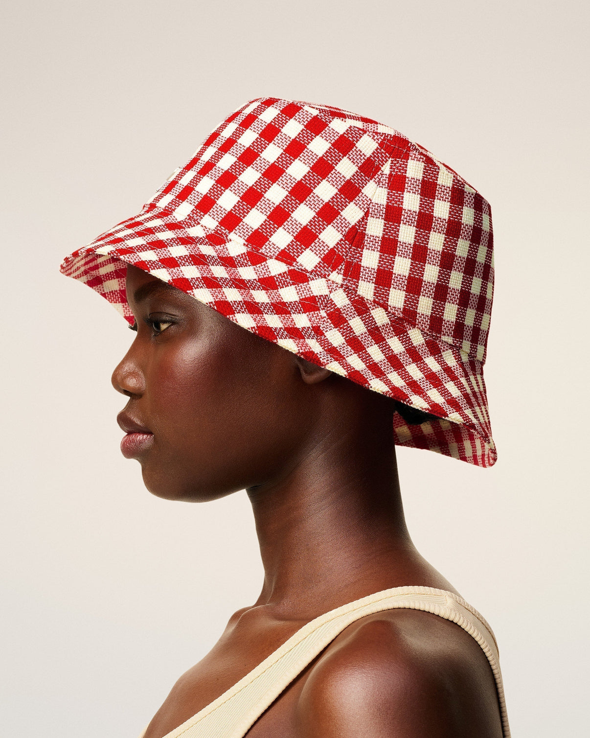 Plaid Red Wool Bucket Hat