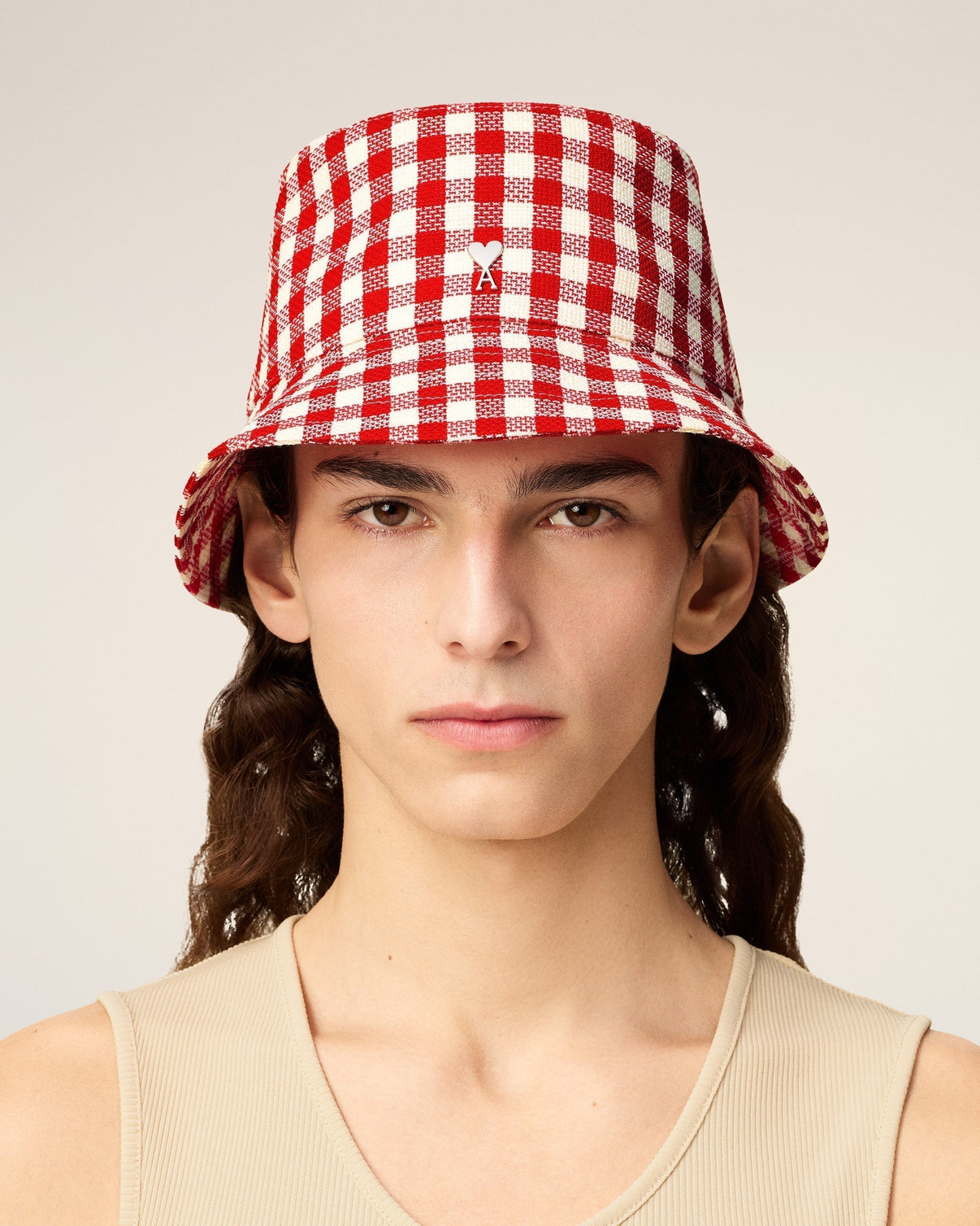 Plaid Red Wool Bucket Hat
