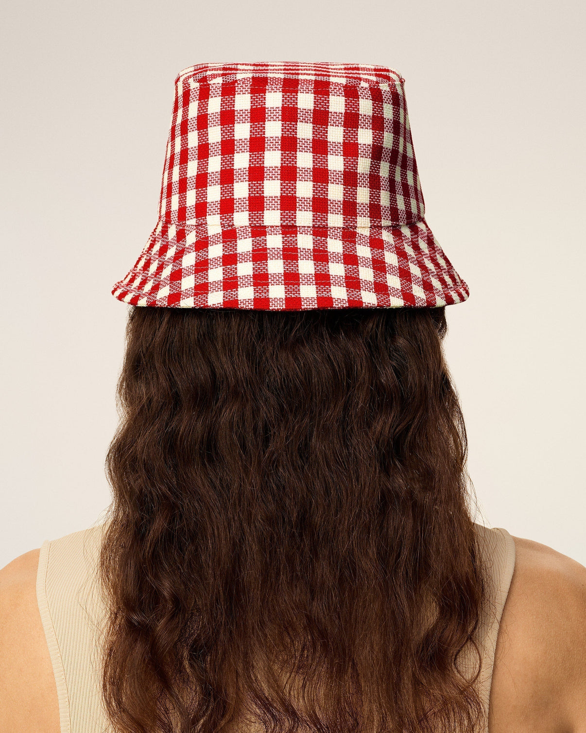 Plaid Red Wool Bucket Hat