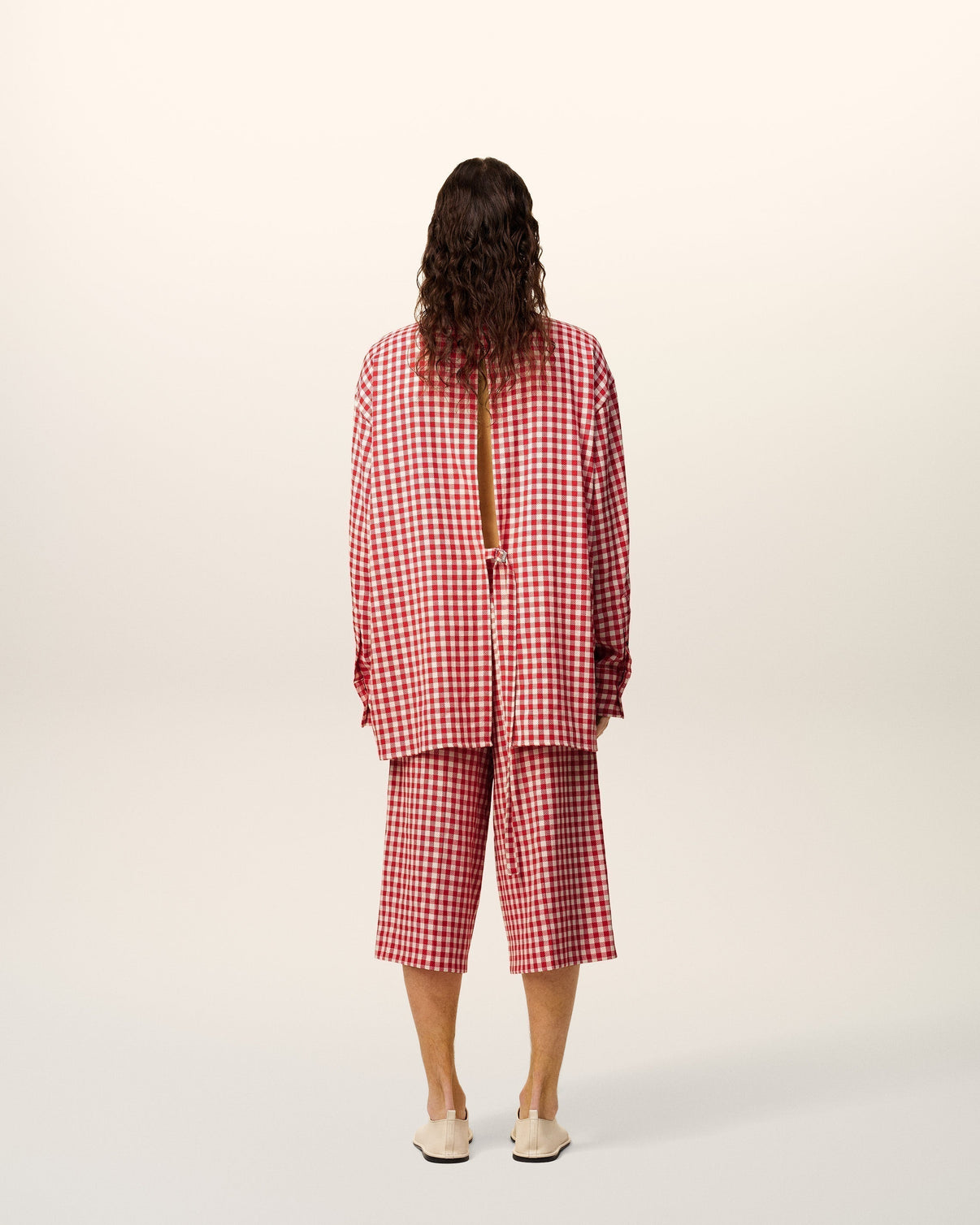 Plaid Red Wool Loose Shirt