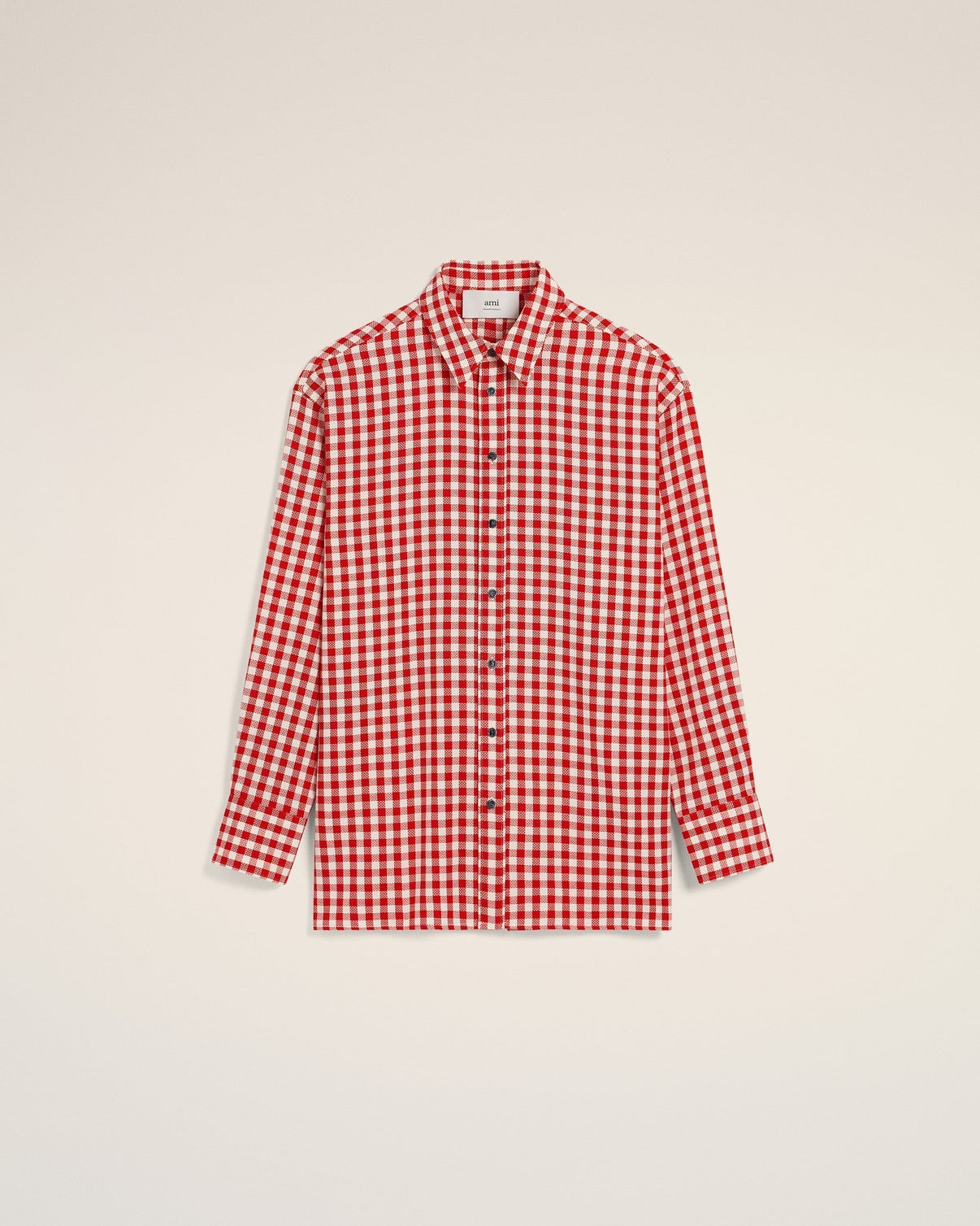 Plaid Red Wool Loose Shirt