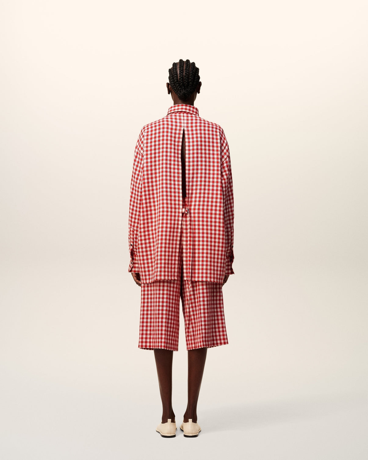 Plaid Red Wool Loose Shirt