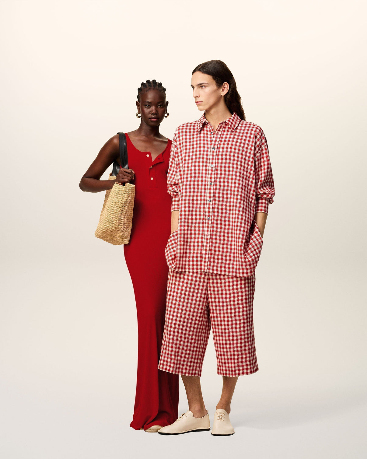 Plaid Red Wool Wide Bermuda