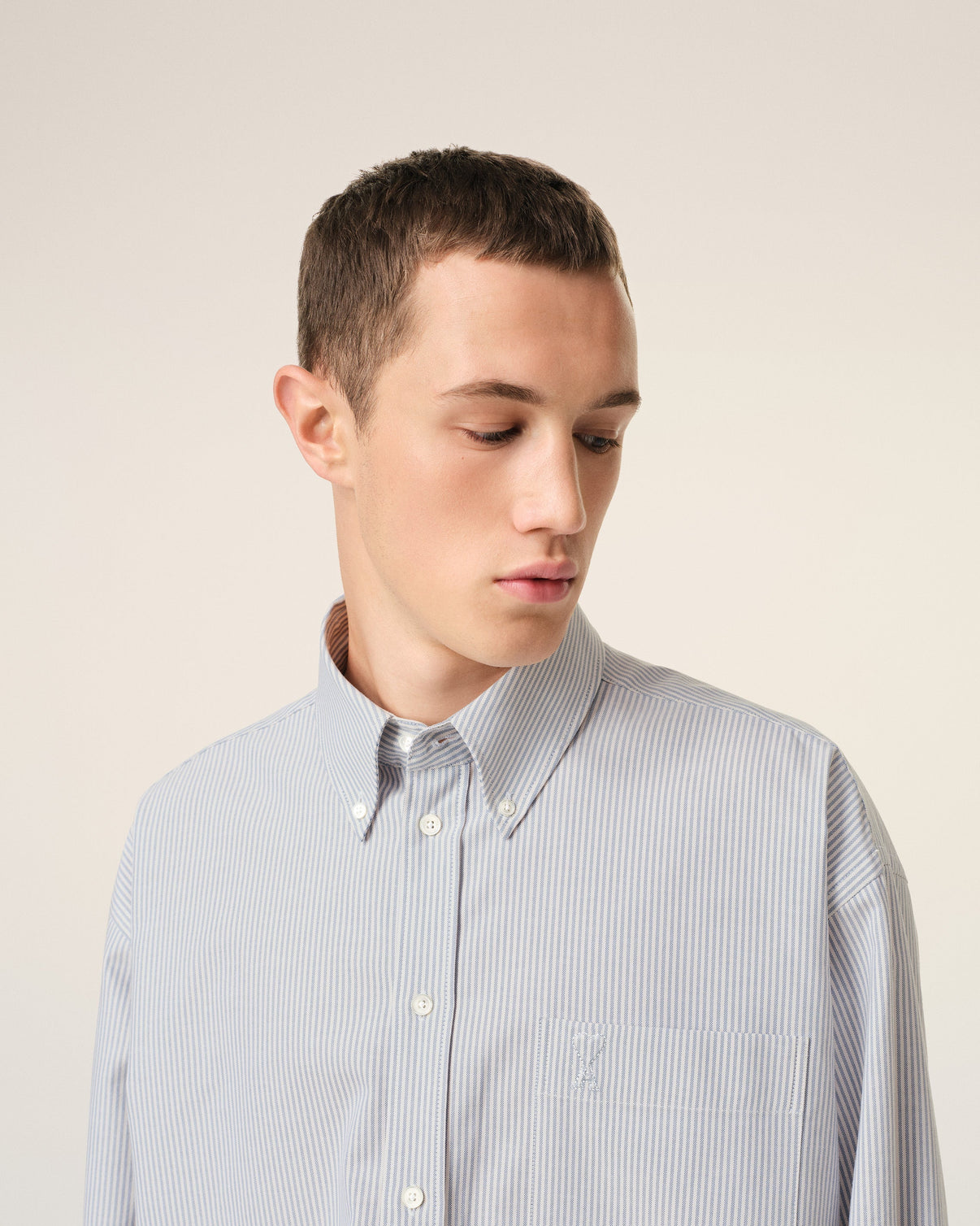 Purple Cotton Cropped Oversized Shirt