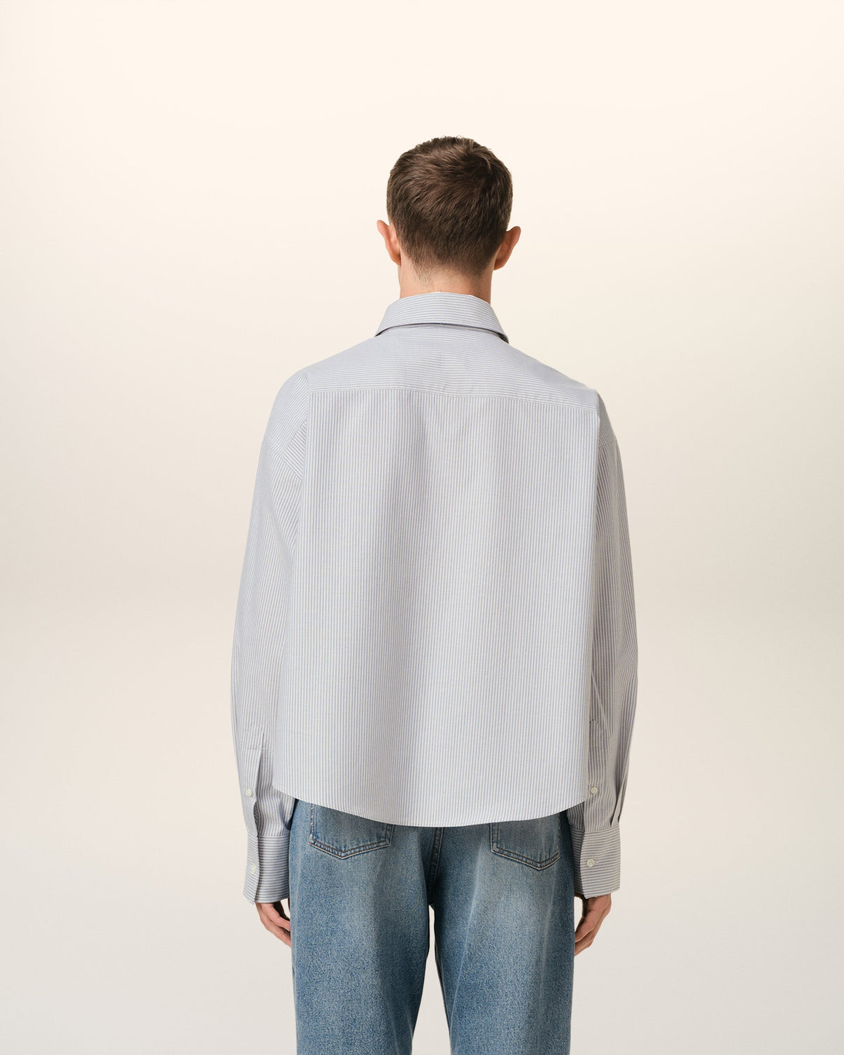 Purple Cotton Cropped Oversized Shirt