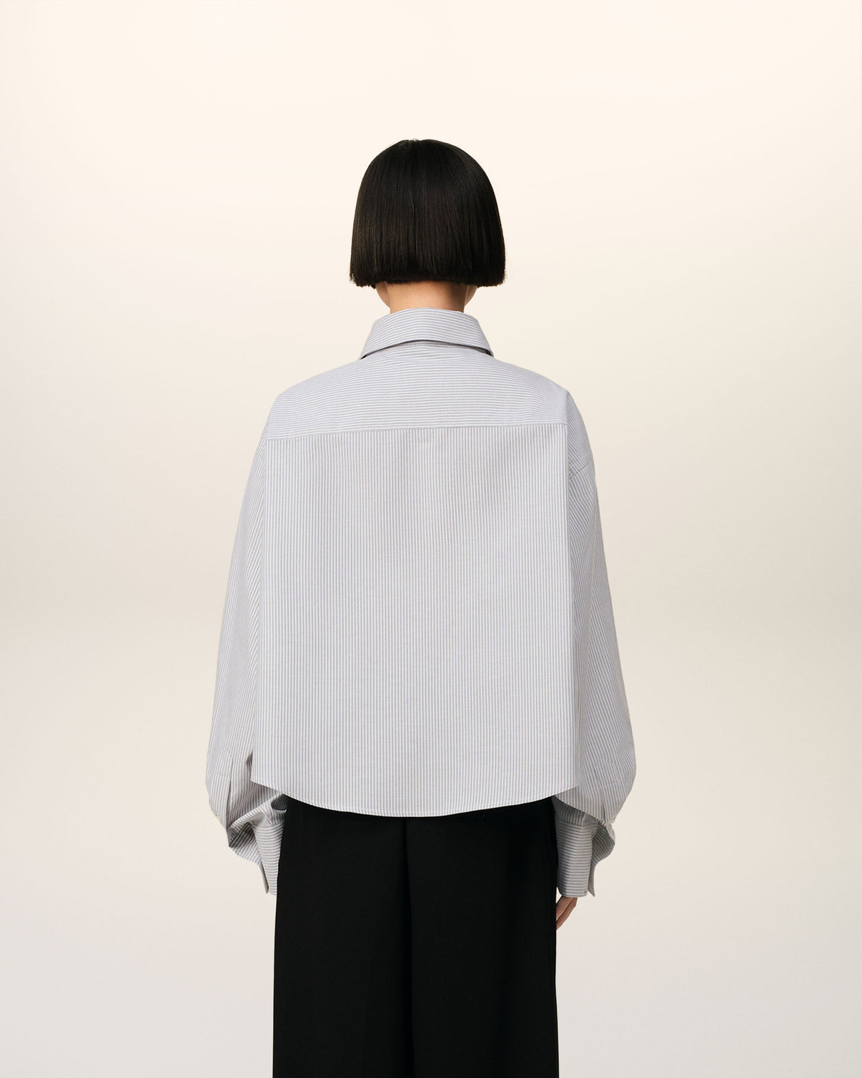 Purple Cotton Cropped Oversized Shirt