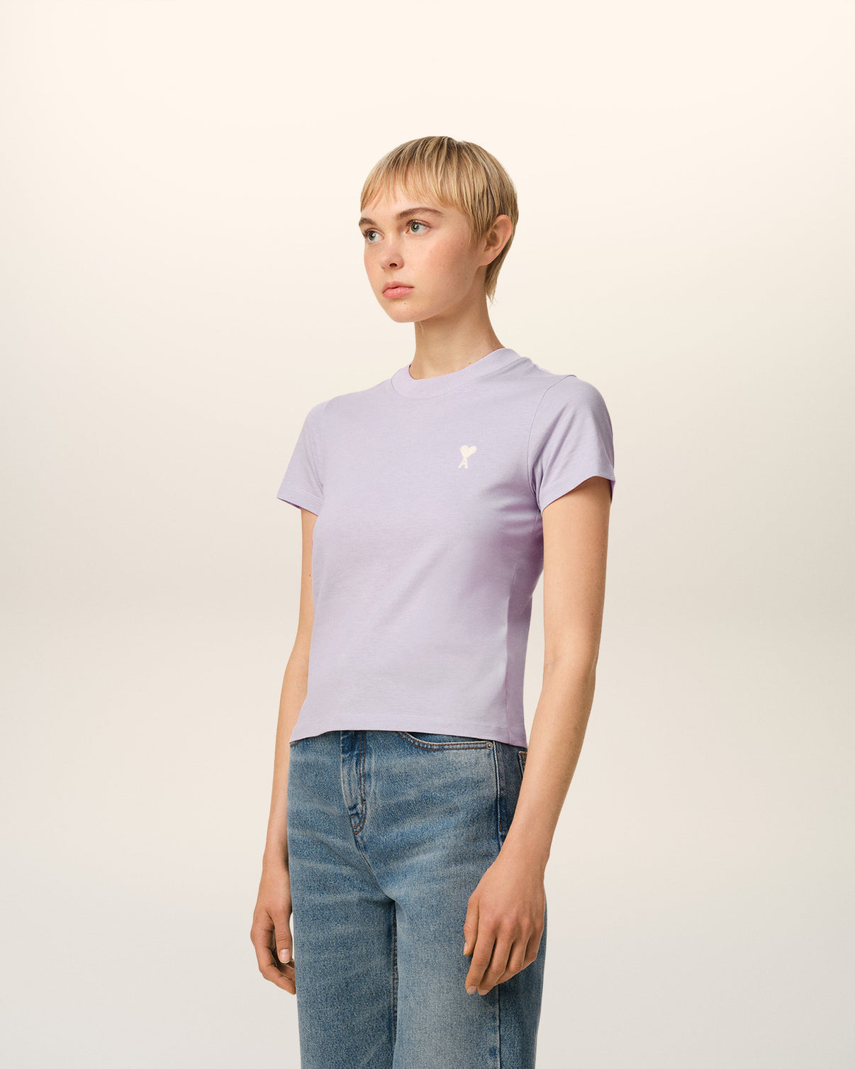 Purple Cotton Cropped T-Shirt