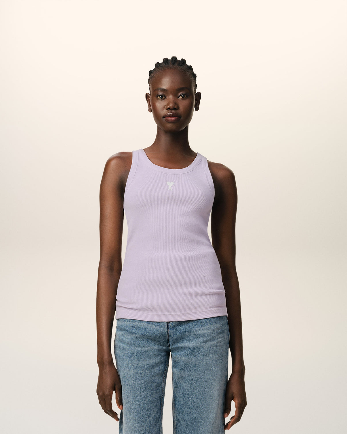 Purple Cotton Rib Tanktop