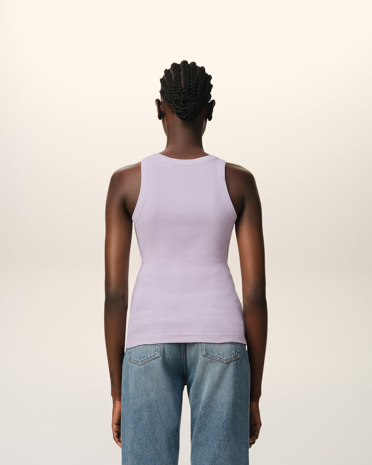 Purple Cotton Rib Tanktop