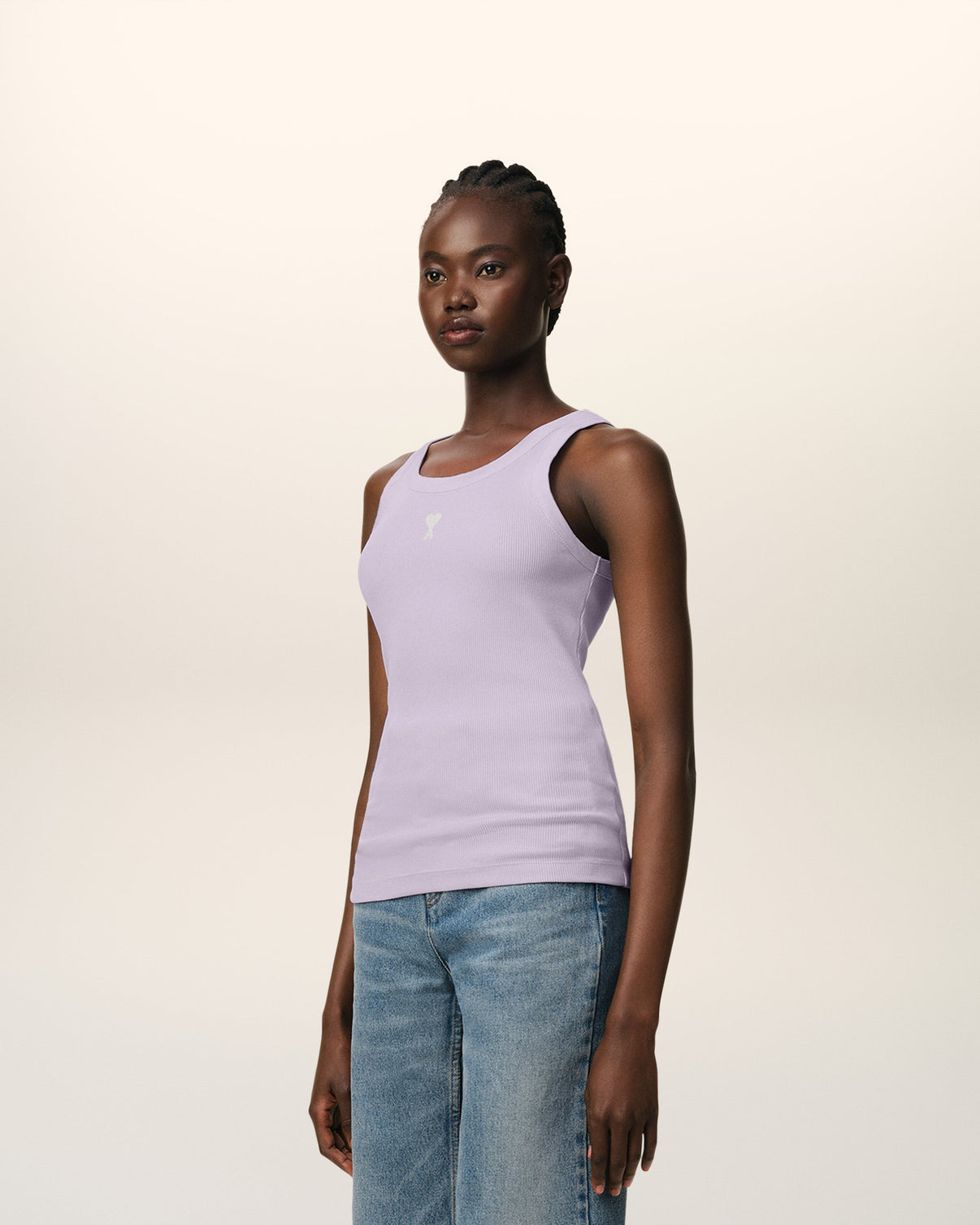 Purple Cotton Rib Tanktop