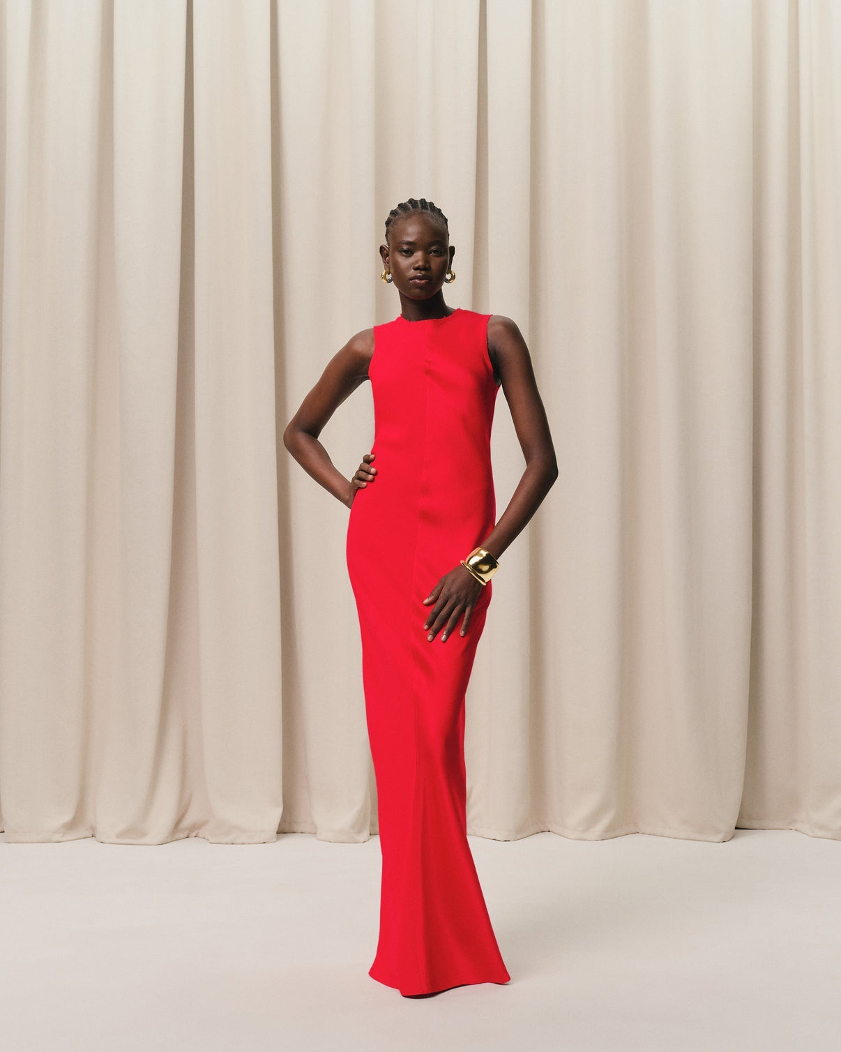 Red Long Straight Dress