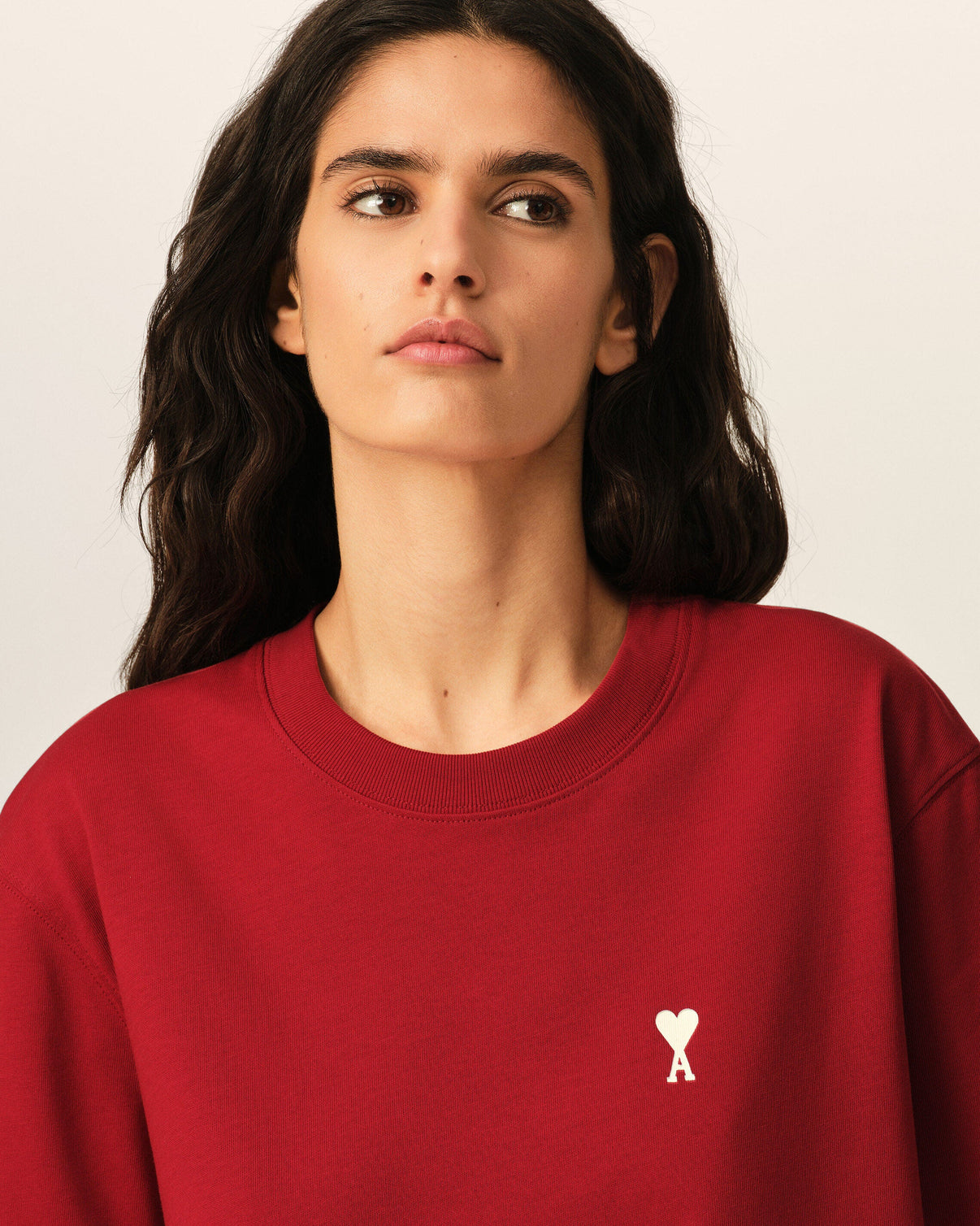 Red printed cotton "Place des Victoires" t-shirt