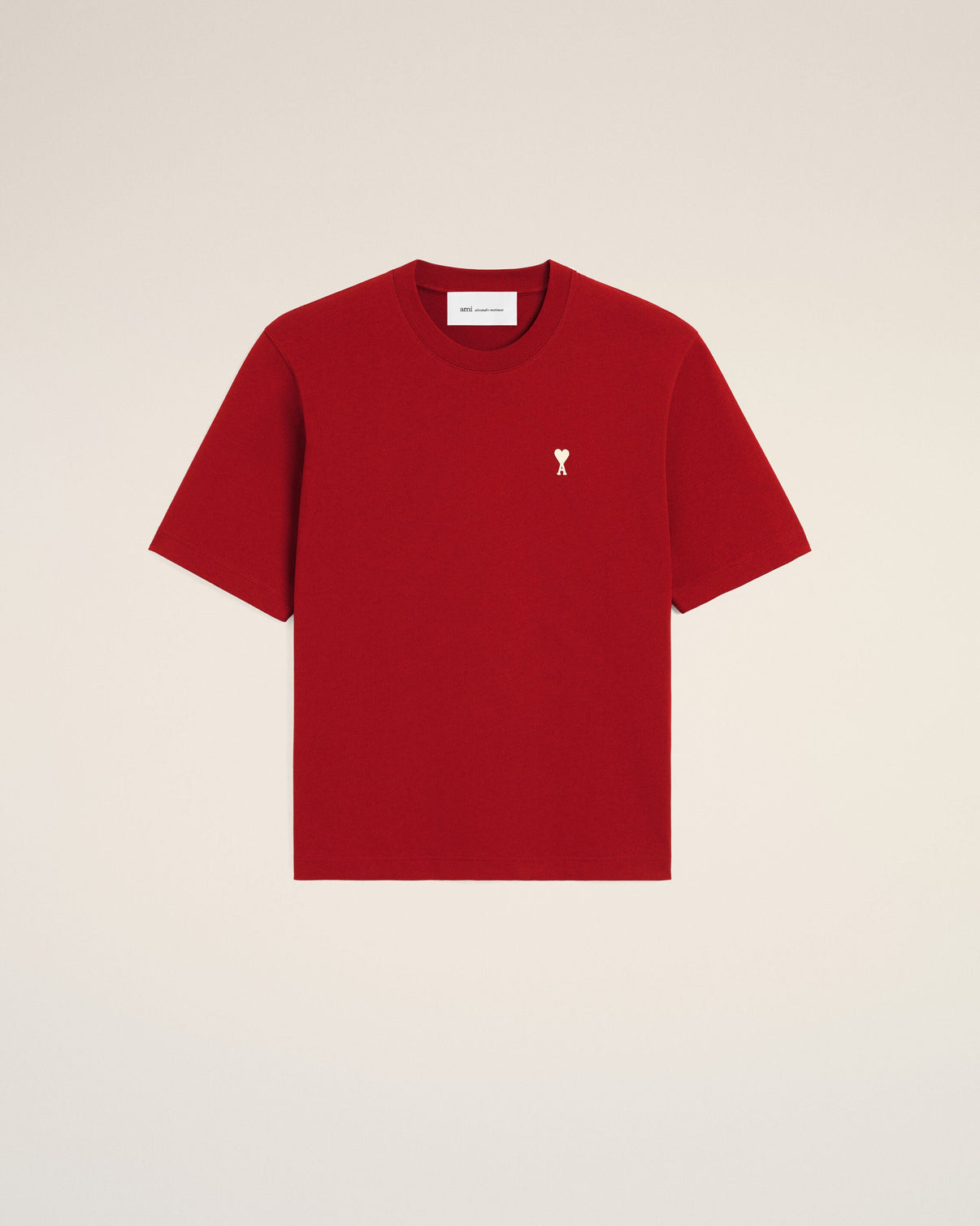 Red printed cotton "Place des Victoires" t-shirt