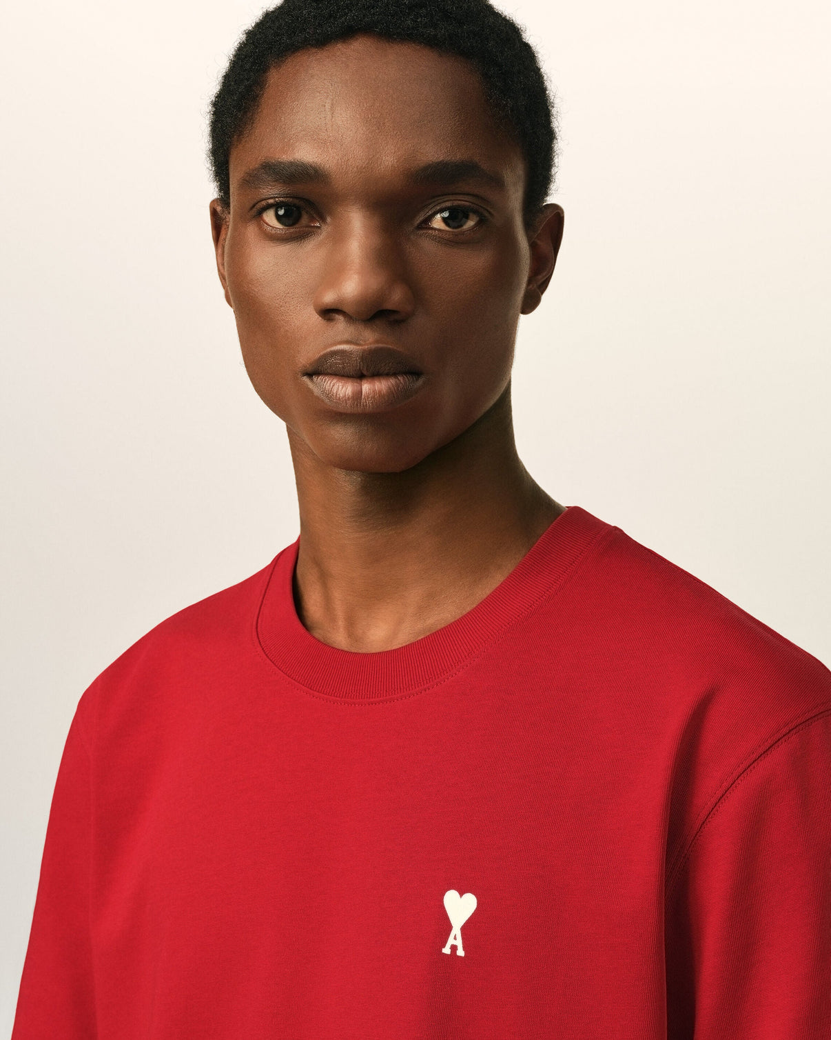 Red printed cotton "Place des Victoires" t-shirt