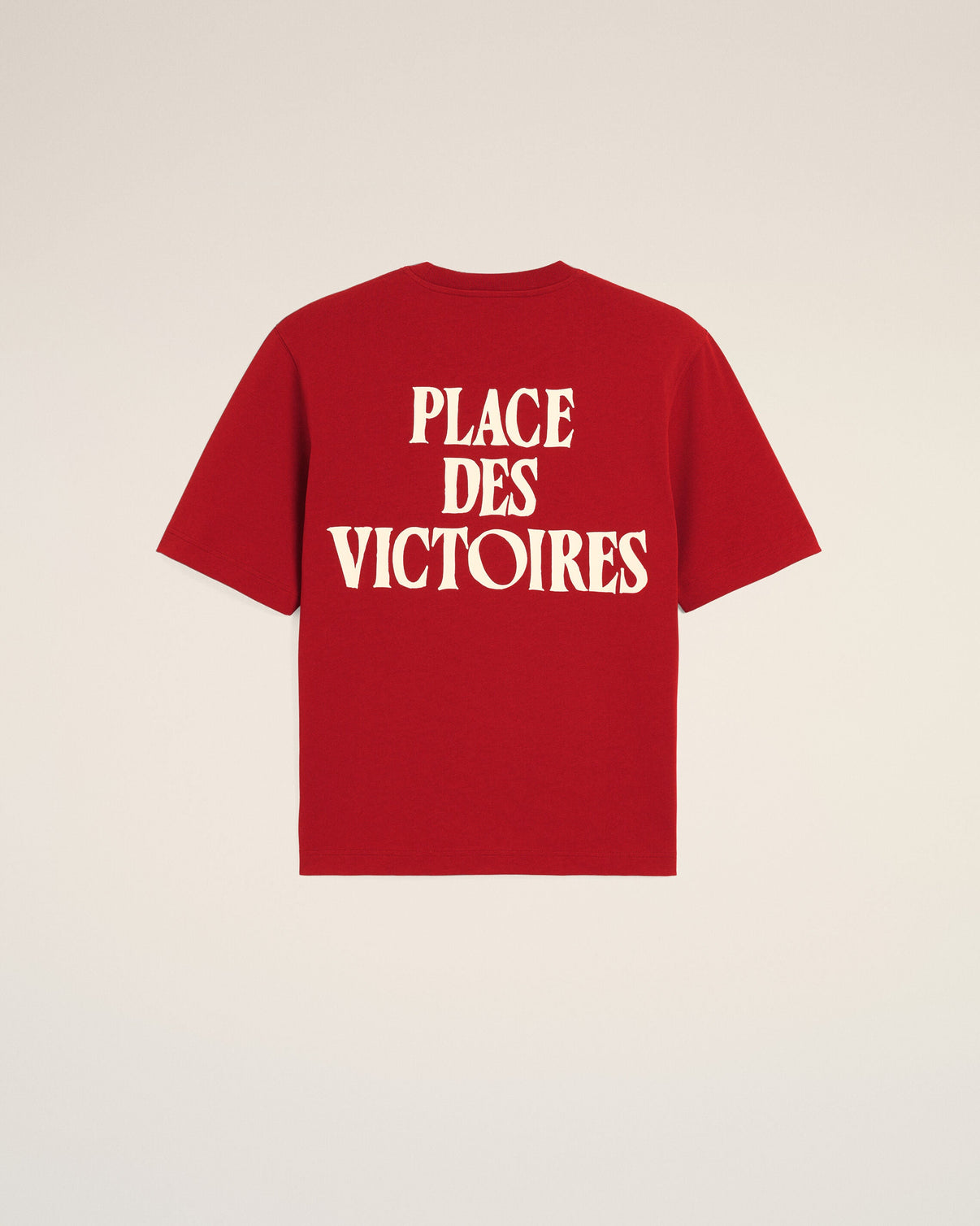 Red printed cotton "Place des Victoires" t-shirt