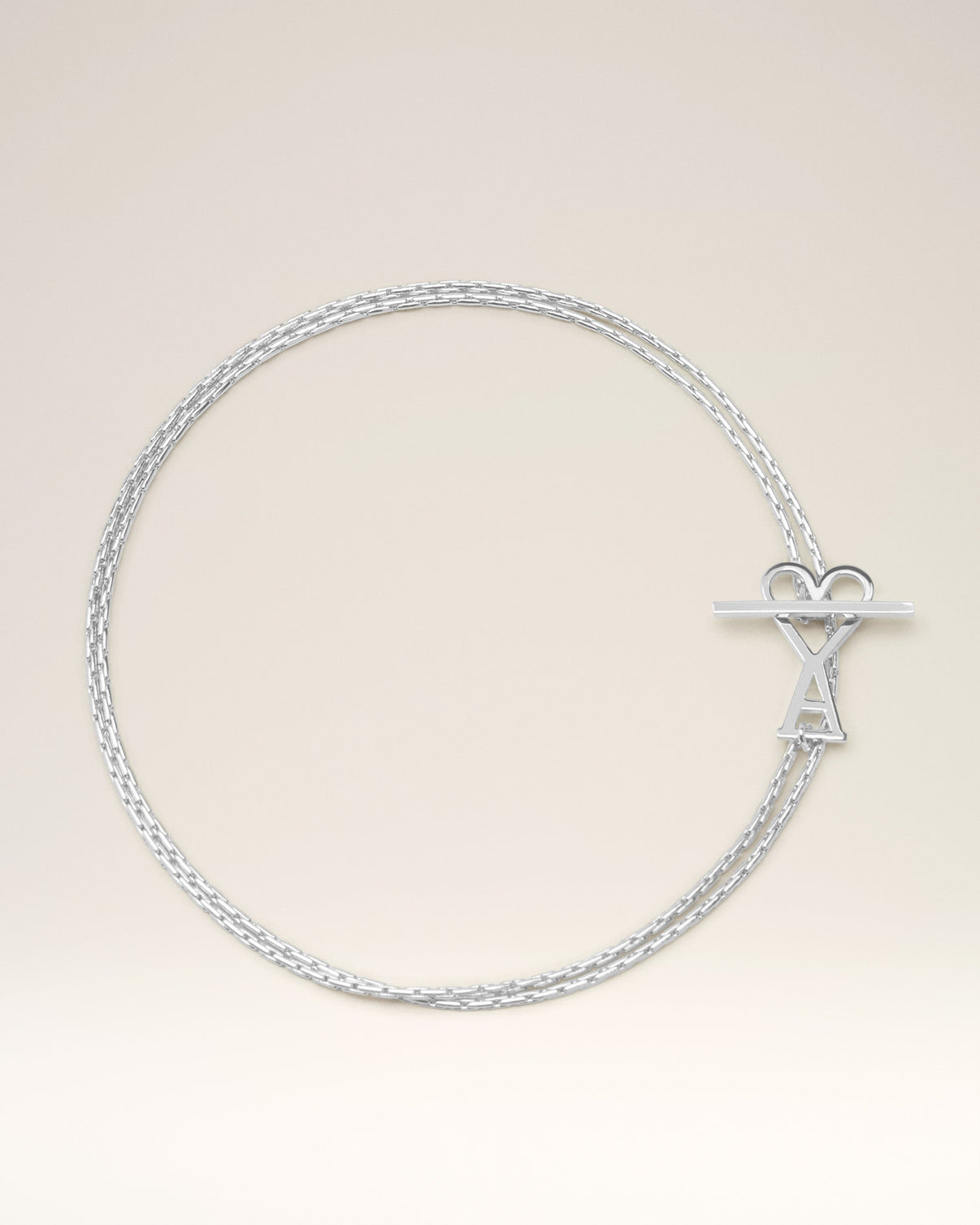 Silver Brass 2 In 1 Chain Necklace
