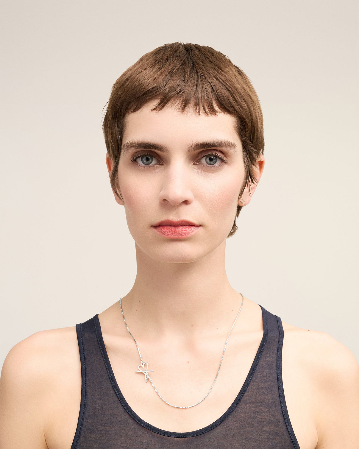Silver Brass 2 In 1 Chain Necklace