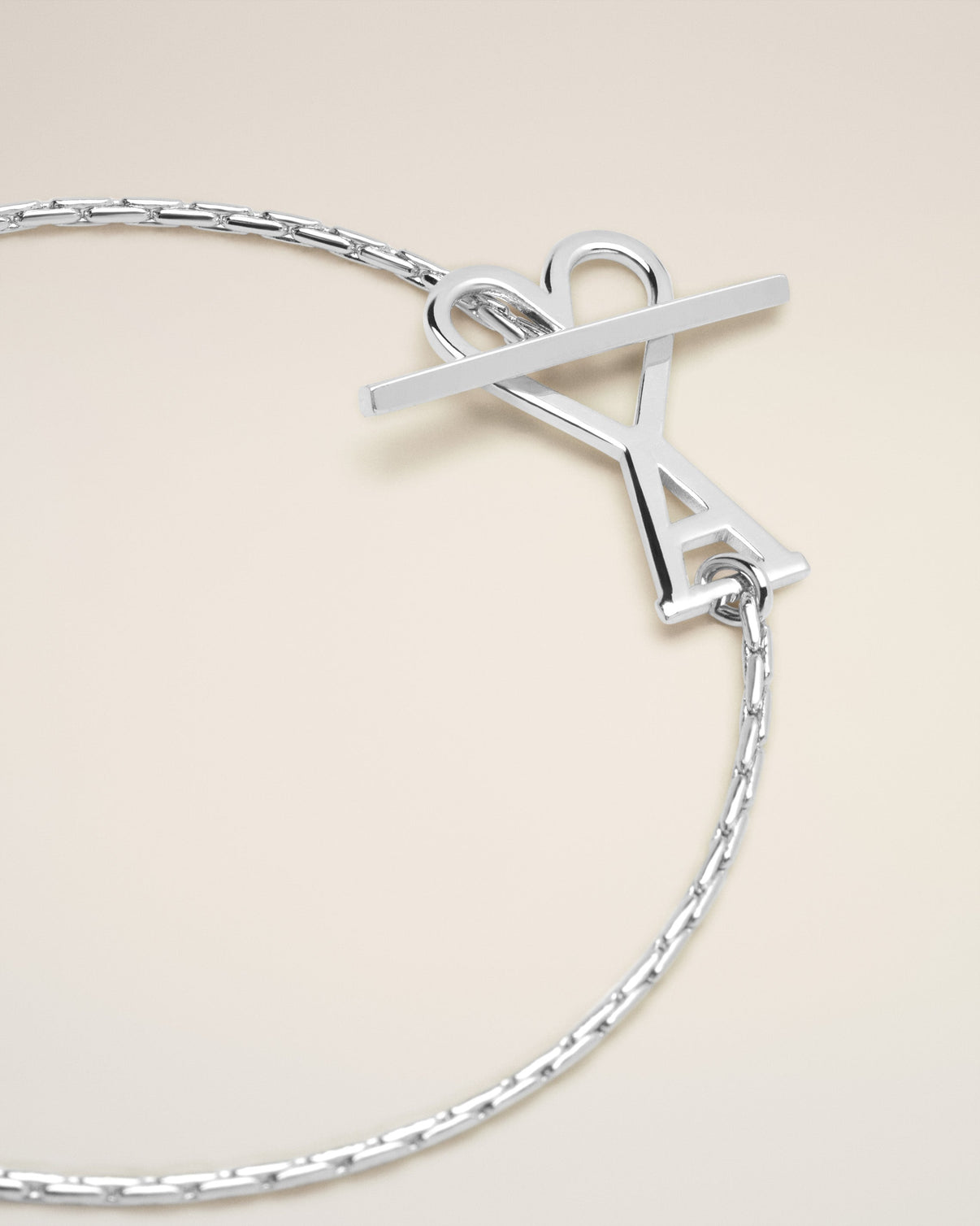 Silver Brass 2 In 1 Chain Necklace