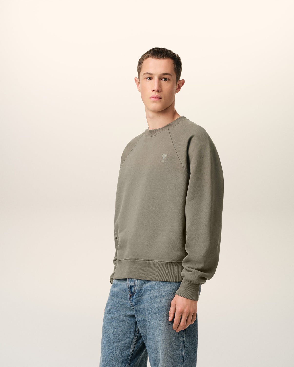 Taupe Cotton Tonal Sweatshirt