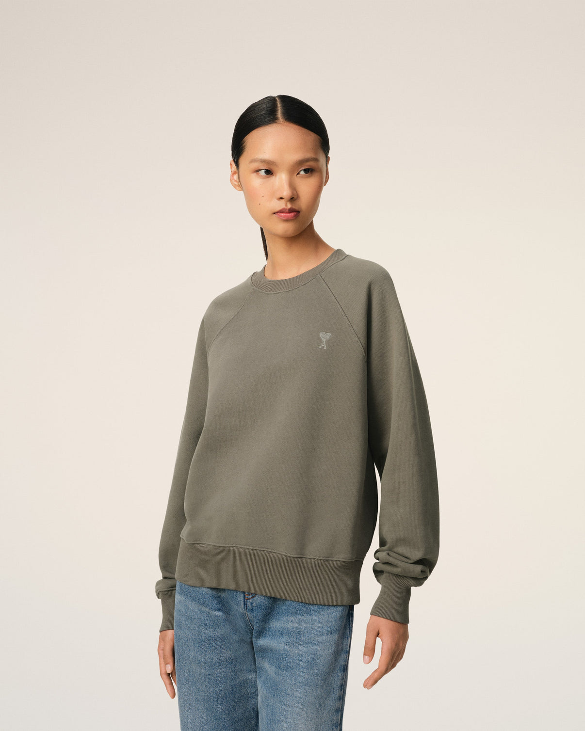 Taupe Cotton Tonal Sweatshirt