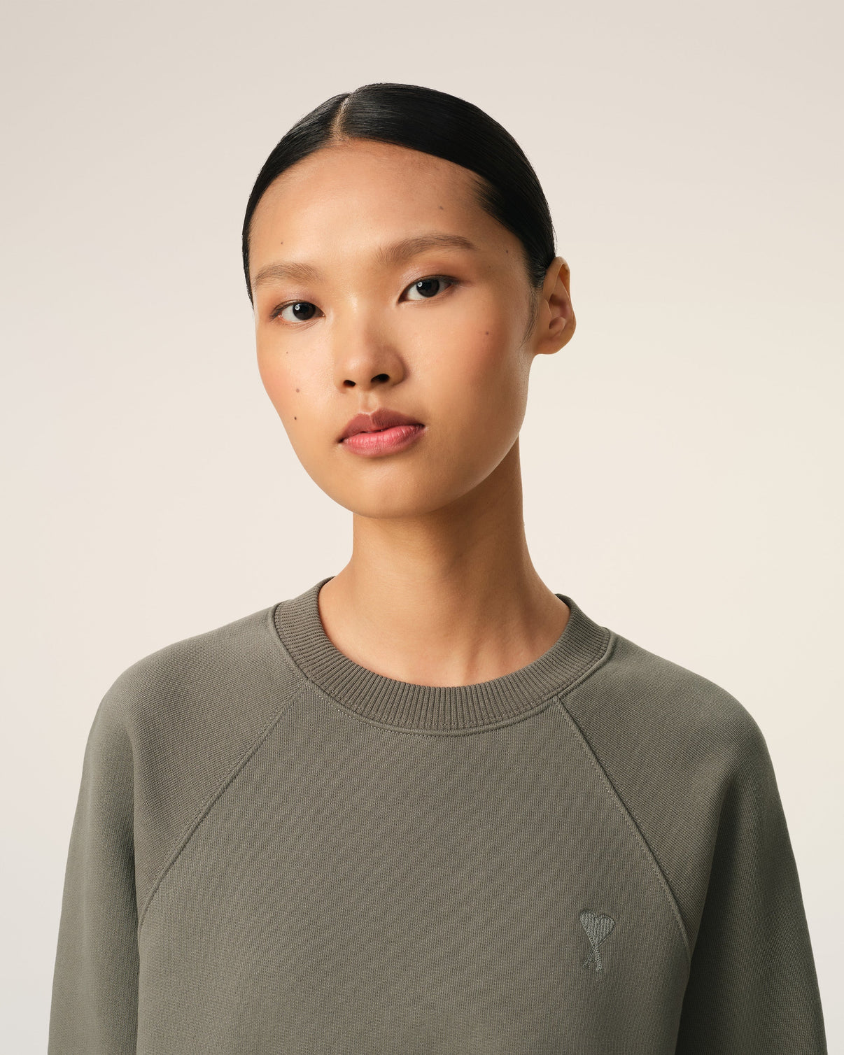 Taupe Cotton Tonal Sweatshirt