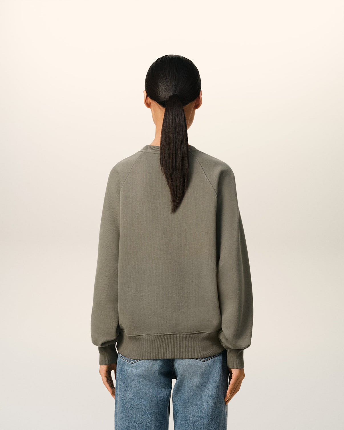 Taupe Cotton Tonal Sweatshirt