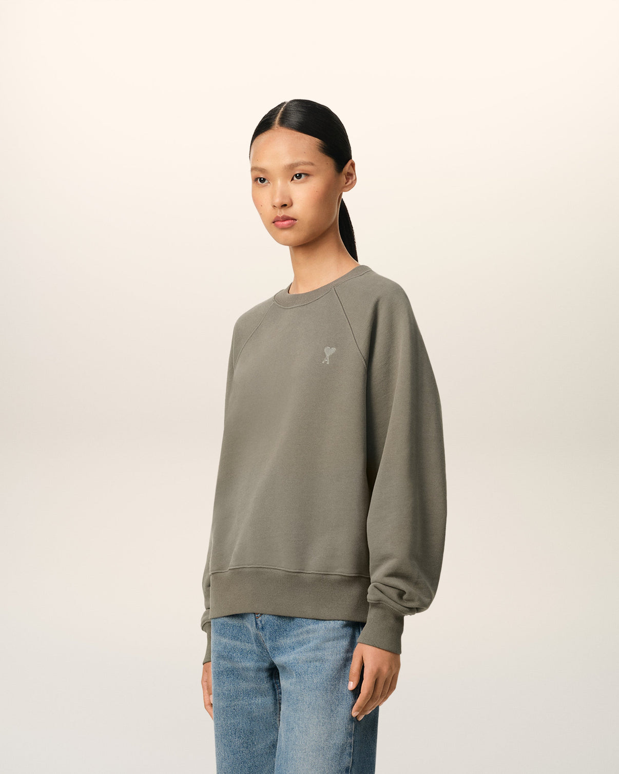 Taupe Cotton Tonal Sweatshirt