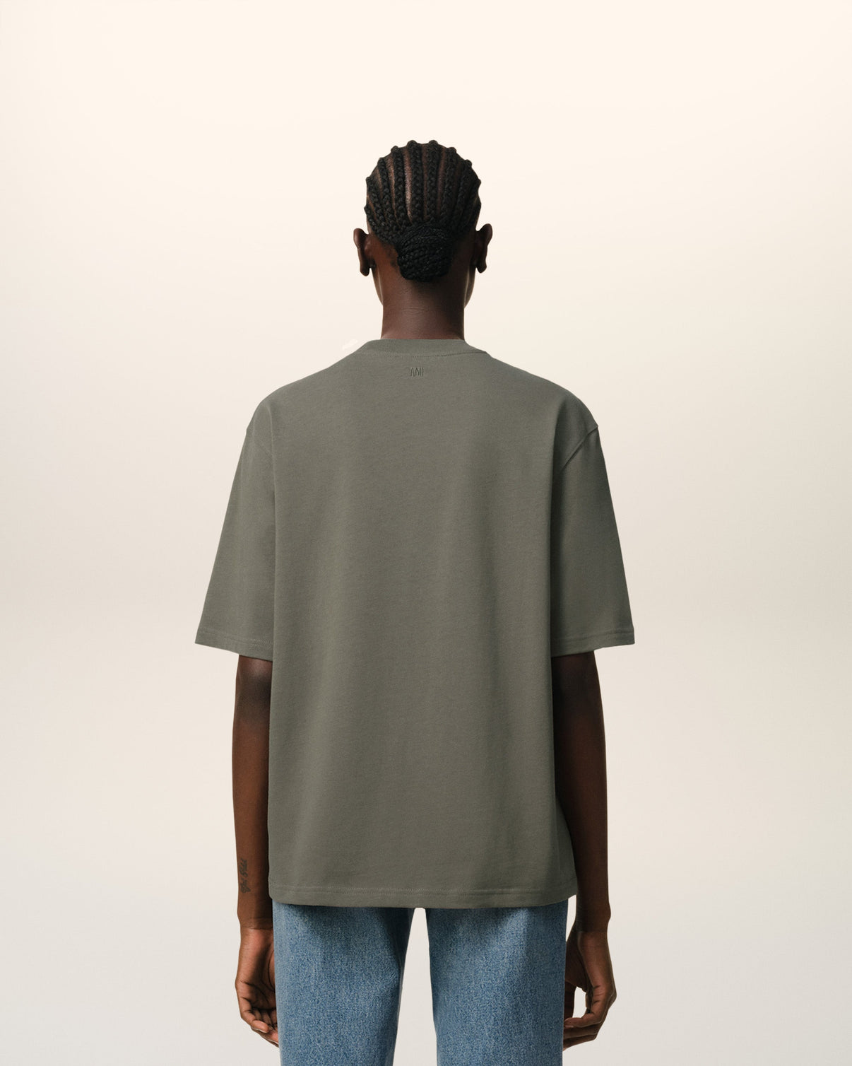 Taupe Cotton Tonal T-Shirt