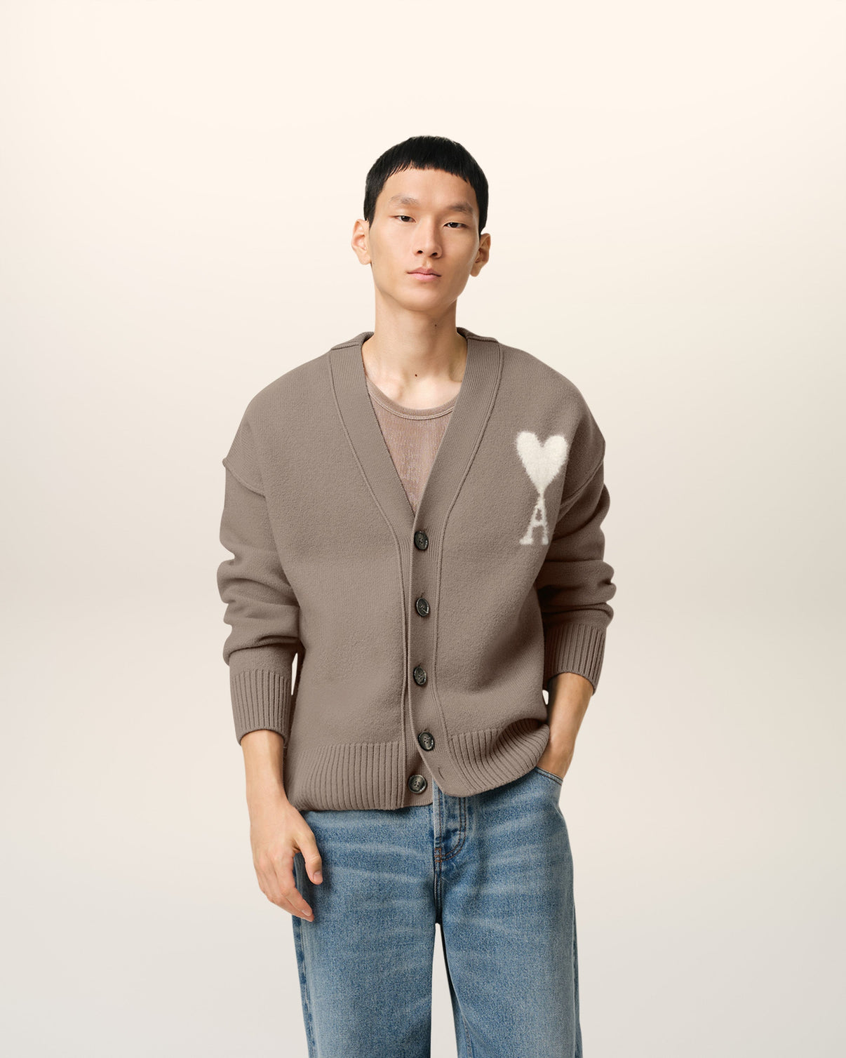 Taupe Wool Cardigan