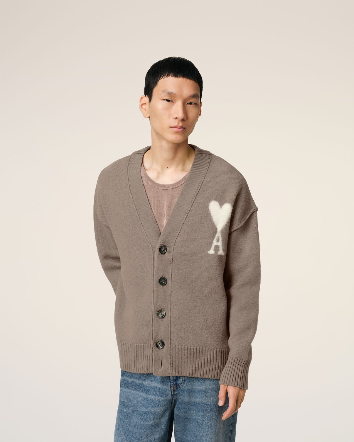 Taupe Wool Cardigan