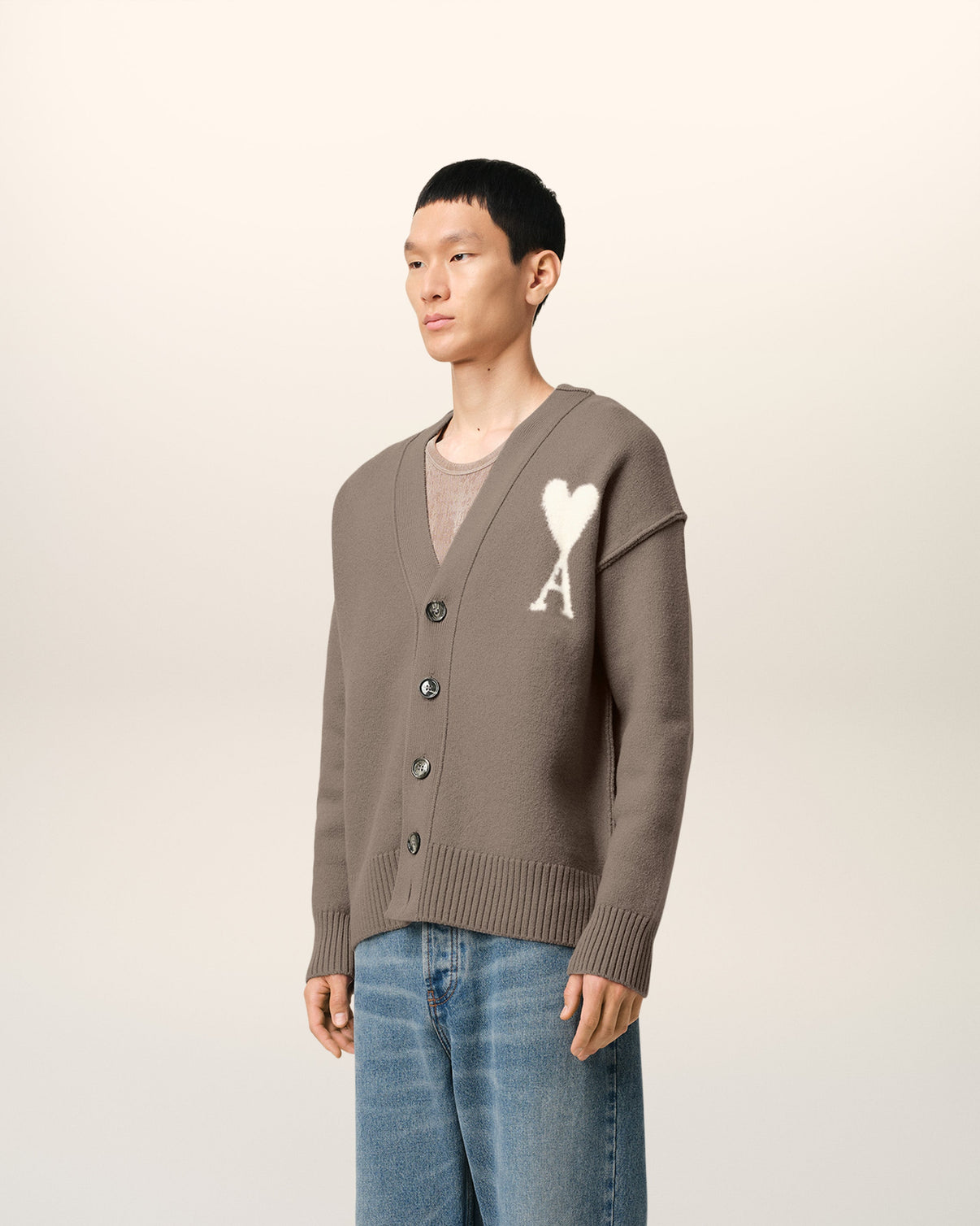 Taupe Wool Cardigan