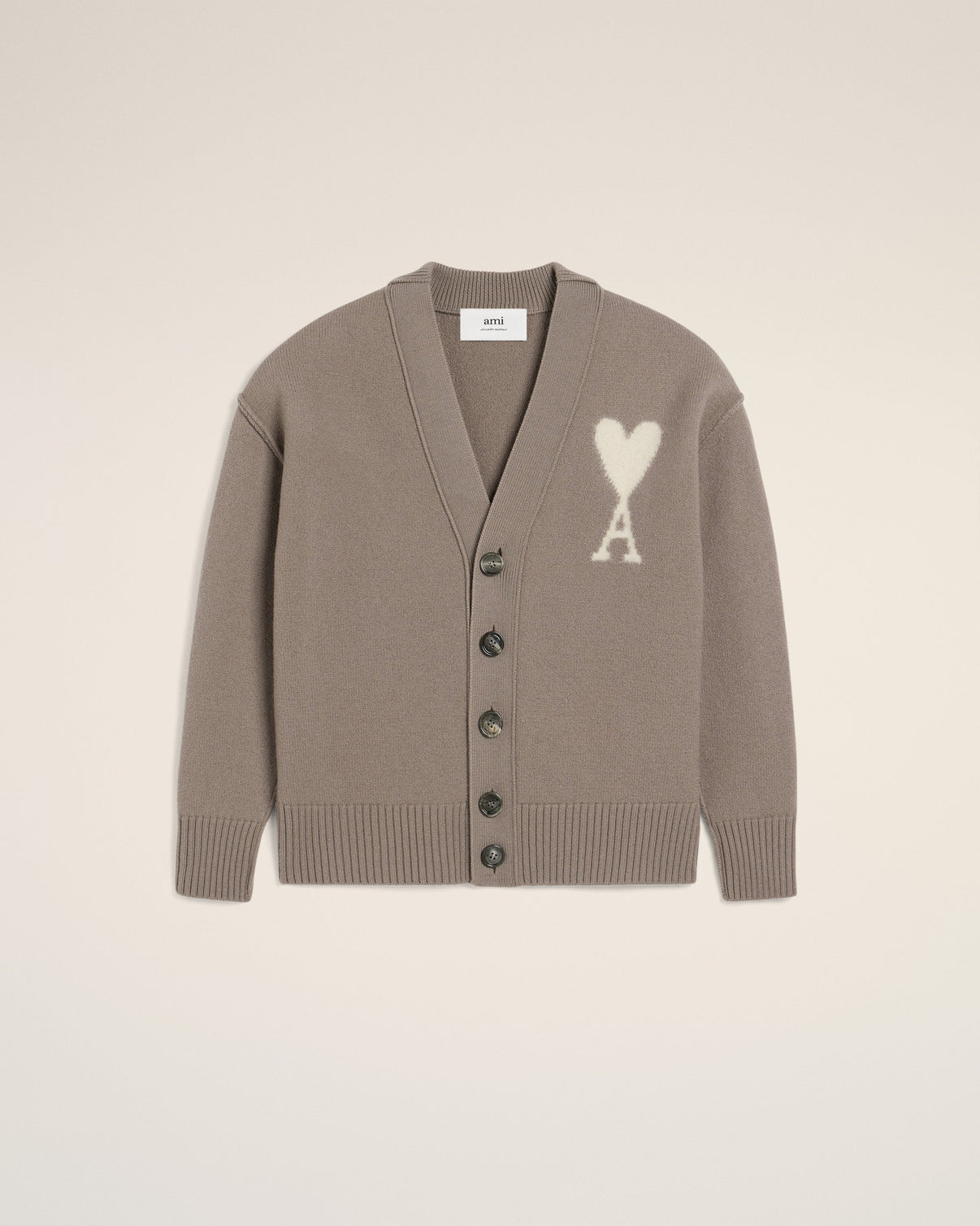 Taupe Wool Cardigan